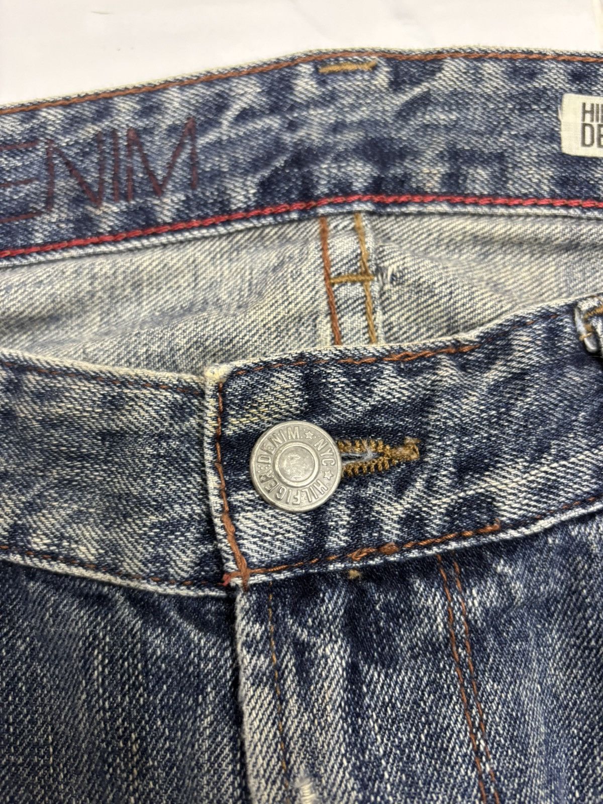 Hysteric Glamour × JNCO × Tommy Hilfiger VINTAGE PATCHWORK DISTRESS TOMMY HILFIGER DENIM JEANS SLIM Size US 36 / EU 52 - 10 Thumbnail