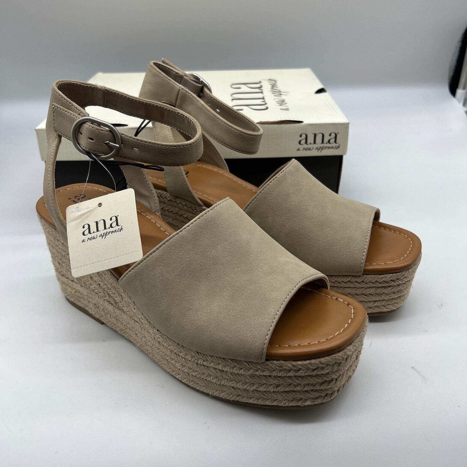 Other a.n.a Laskie Women Shoes Ankle Buckle Strap Sandals Size US 9.5 / IT 39.5 - 1 Thumbnail