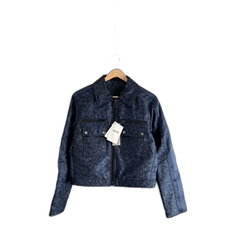 Dior Dior Blue Leopard Print Double-Zip Jacket Size US M / EU 48-50 / 2 - 1 Thumbnail