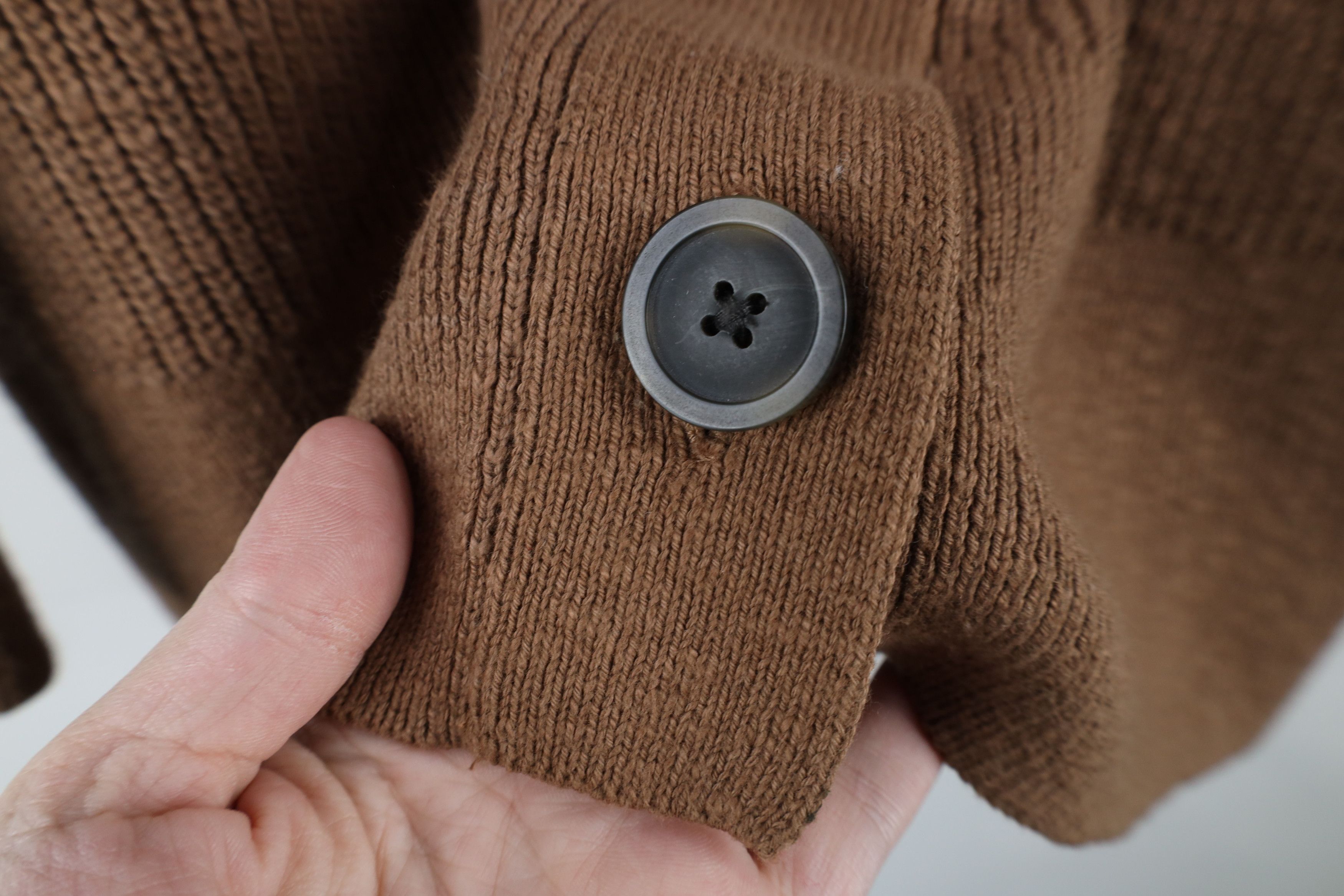 Madewell × Vintage Madewell Cotton Ribbed Knit Lovell Cardigan Sweater Brown Size S / US 4 / IT 40 - 4 Thumbnail