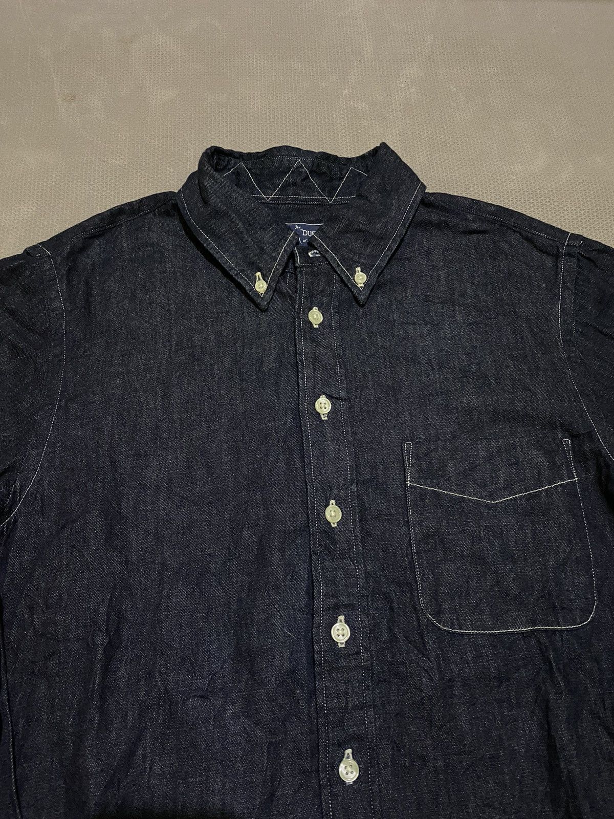 20471120 × Japanese Brand Duffer denim blue indigo long shirt Size US L / EU 52-54 / 3 - 5 Thumbnail