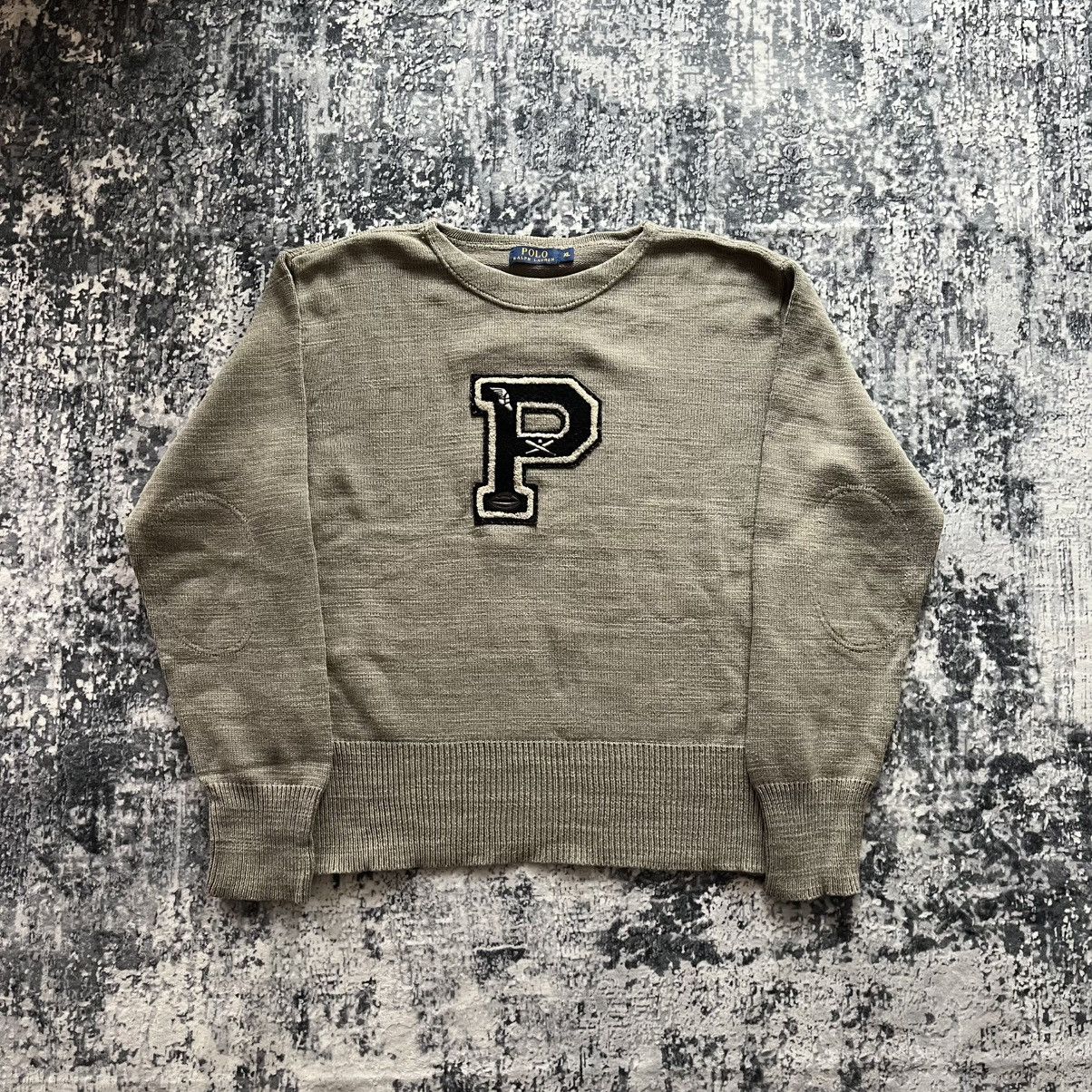 Polo Ralph Lauren Vintage Ralph Lauren 5th Ave Knit Sweater Varsity Letter P Size US XL / EU 56 / 4 - 6 Thumbnail