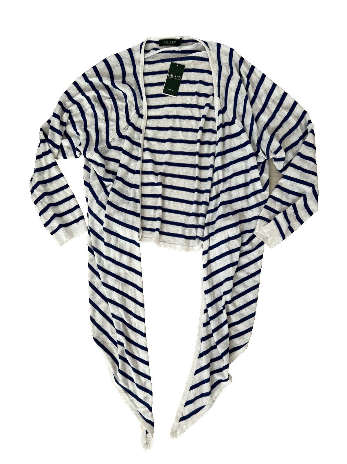 Polo Ralph Lauren LAUREN Ralph Lauren Petite Draped Striped Cardigan 3X Size 3XL / US 20-22 - 1 Thumbnail