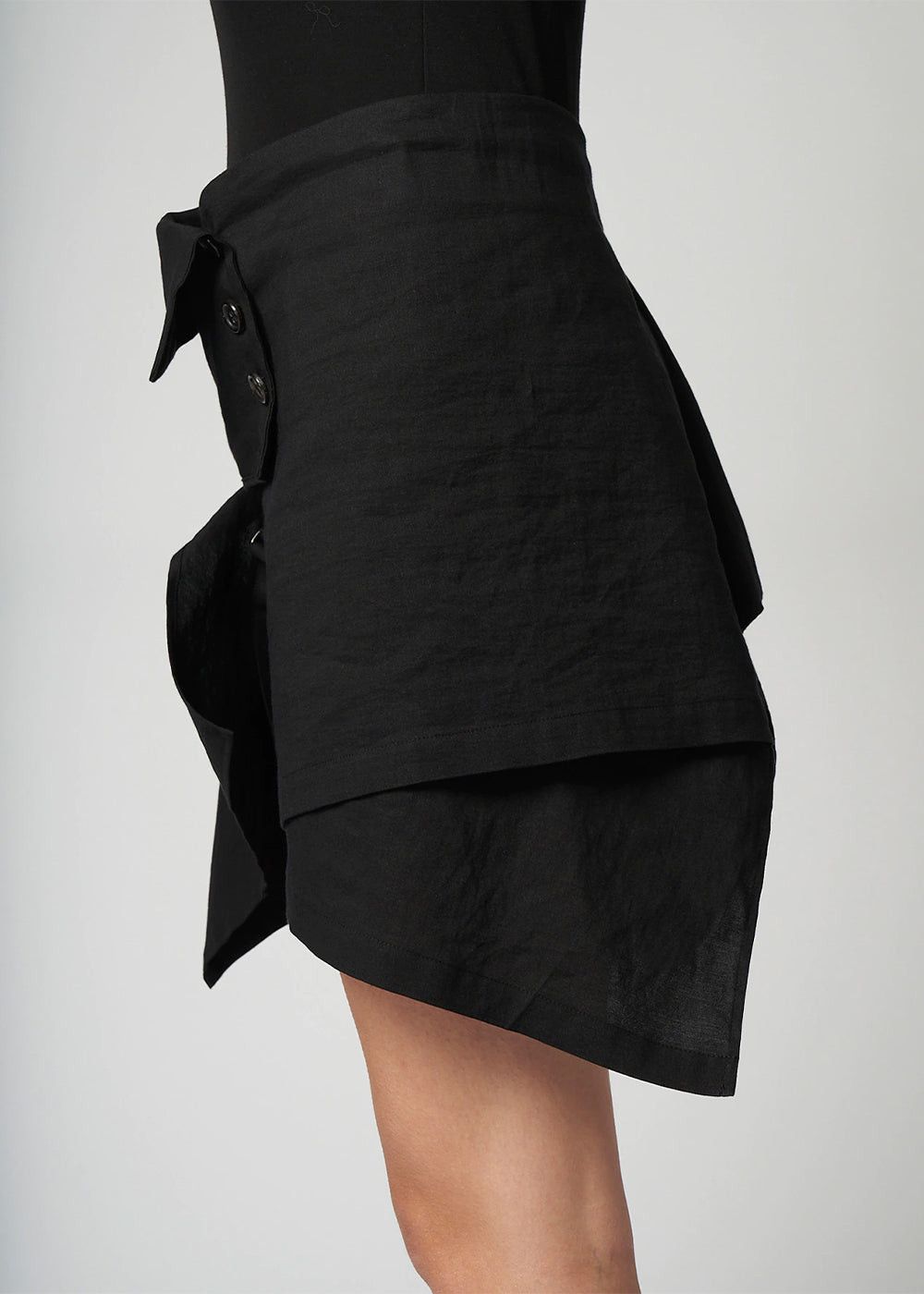 Yohji Yamamoto Yohji Yamamoto - JAPANESE PAPER TWILL WRAP MINI SKIRT Size 31" - 2 Thumbnail