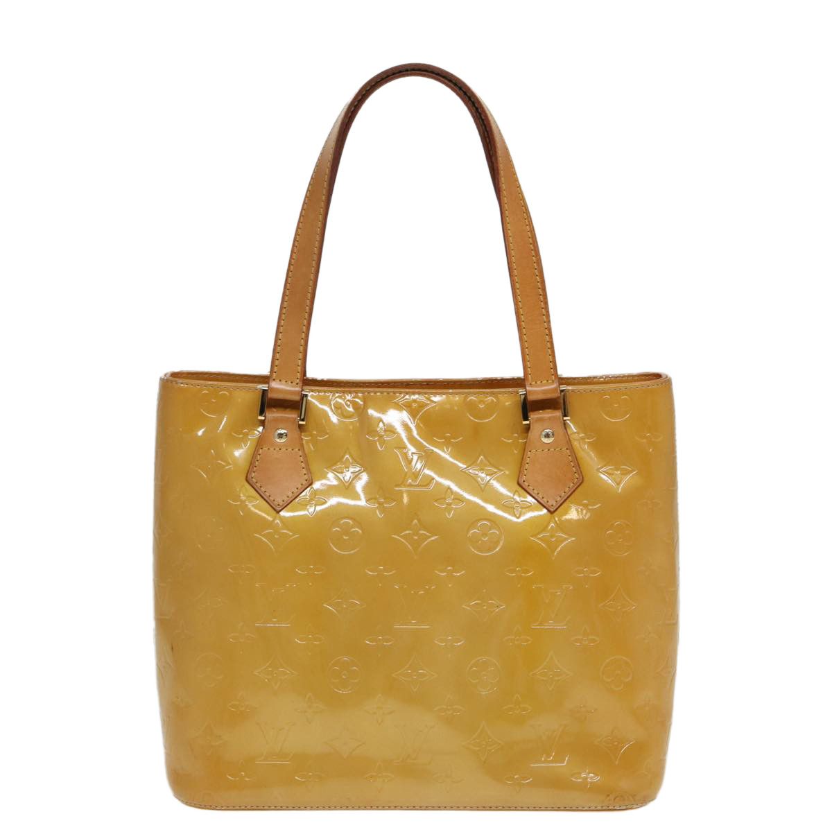 Houston Camel Patent Leather Tote Bag (Pre-Owned)