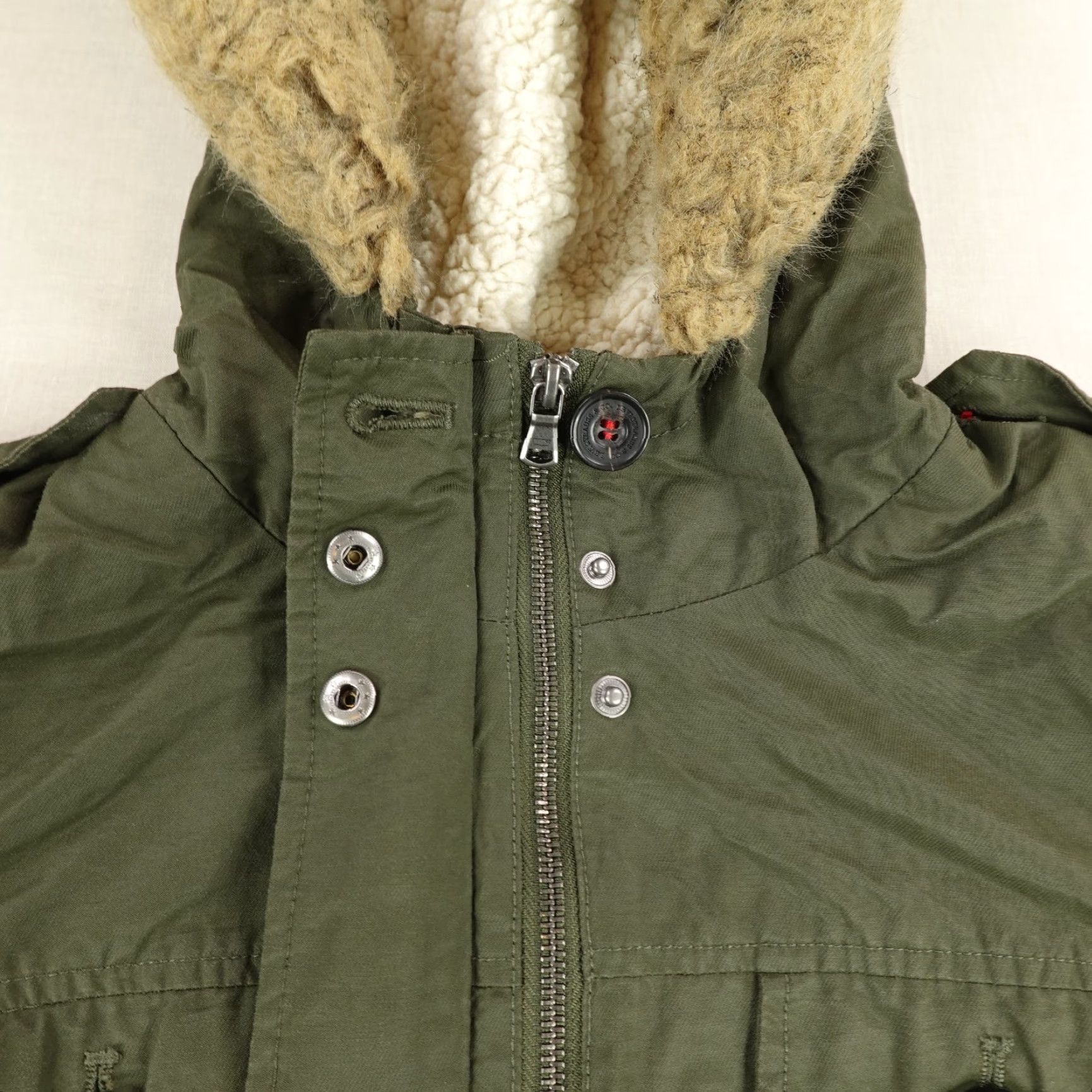 Levi's VINTAGE Levi's Jacket Womens Small Green Faux Fur Trim Quilted Field Chore Military Coat Size S / US 4 / IT 40 - 5 Thumbnail