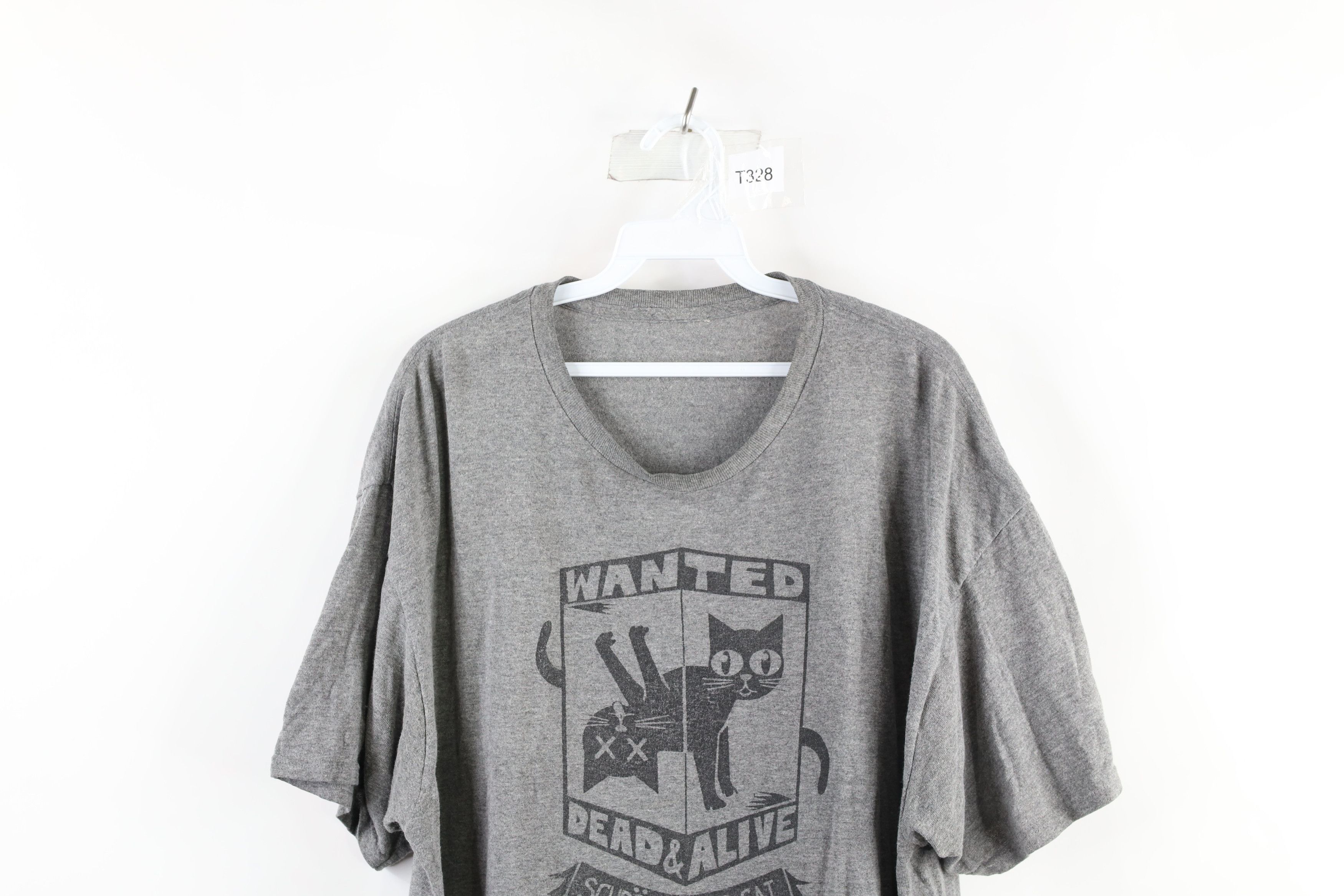 Vintage Vintage Wanted Dead & Alive Schrodingers Cat T-Shirt Gray Size US XL / EU 56 / 4 - 2 Thumbnail