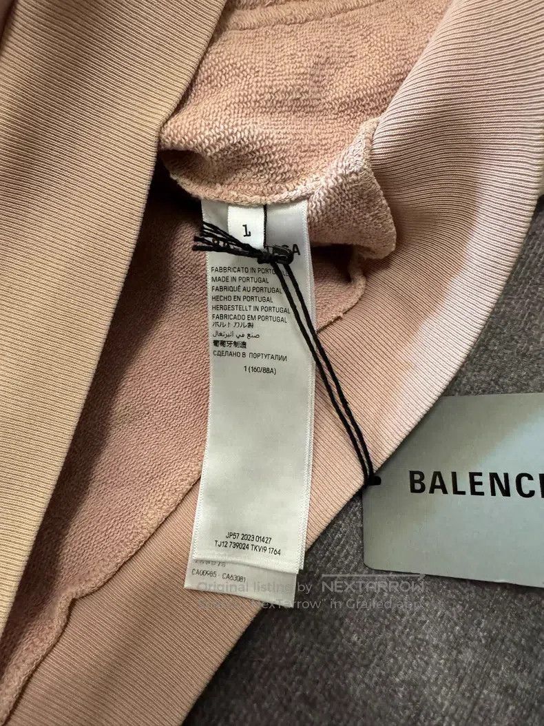 Balenciaga Balenciaga Letter Striped Printed Hooded Long Sleeve Sweat Size US S / EU 44-46 / 1 - 4 Thumbnail
