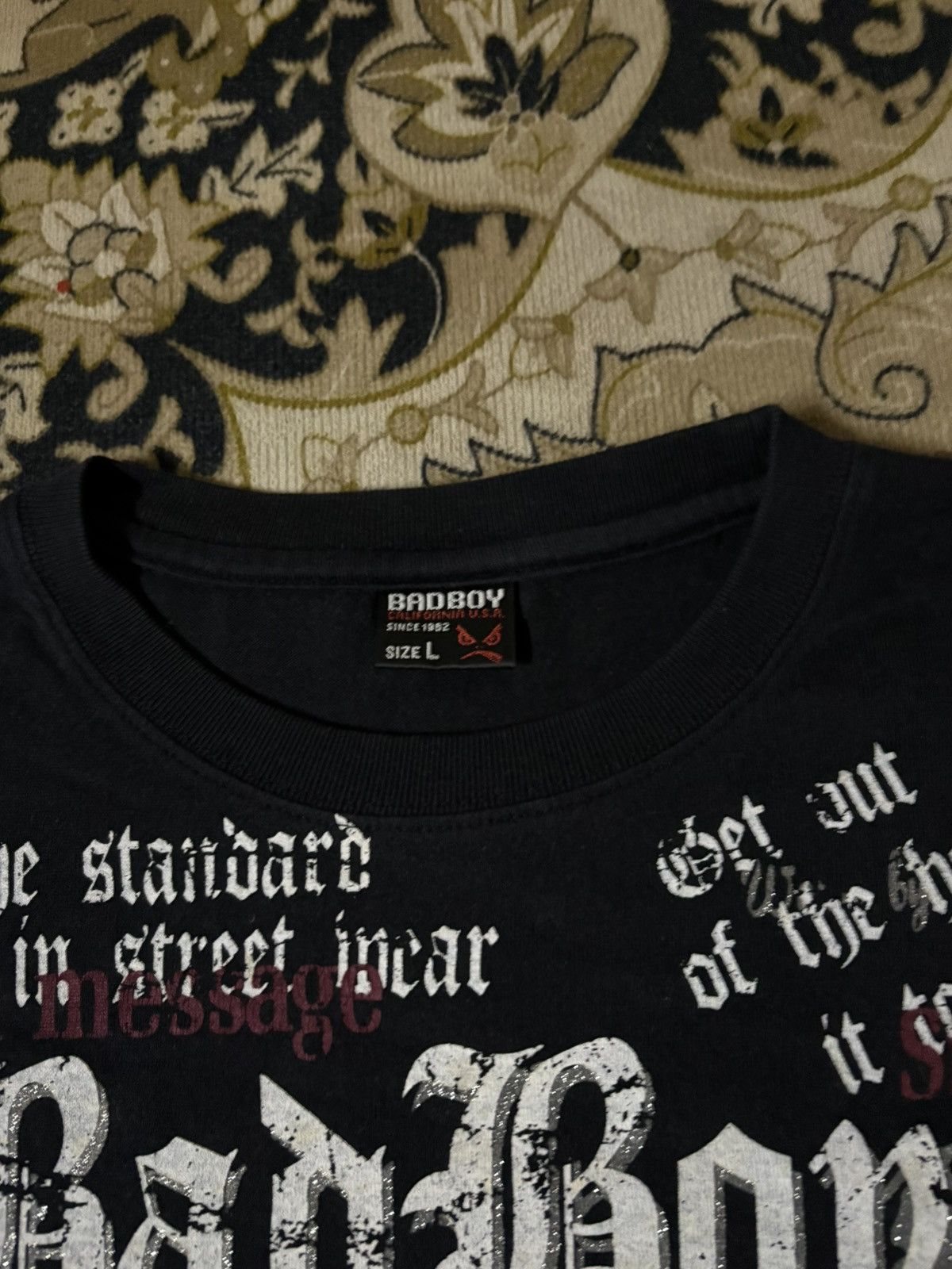 Vintage BAD BOY Poem Design Style T-Shirt Size US L / EU 52-54 / 3 - 3 Thumbnail