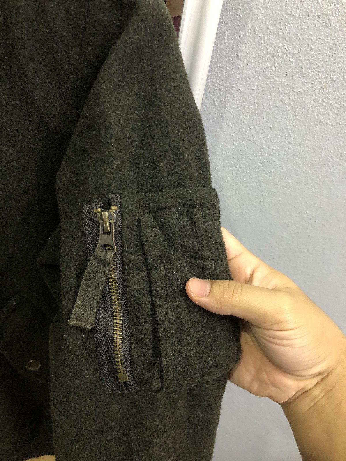 Japanese Brand Alicia Pageboy Wool MA-1 Bomber Jacket Olive Japan Size S / US 4 / IT 40 - 5 Thumbnail