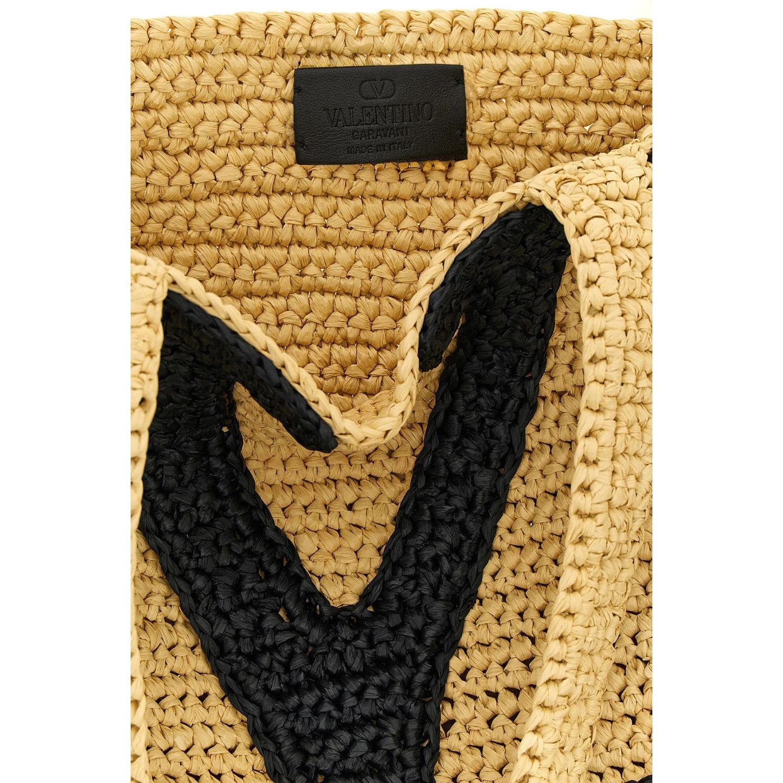 Valentino VALENTINO GARAVANI Viva Superstar medium Black Raffia Tote B Size ONE SIZE - 4 Thumbnail