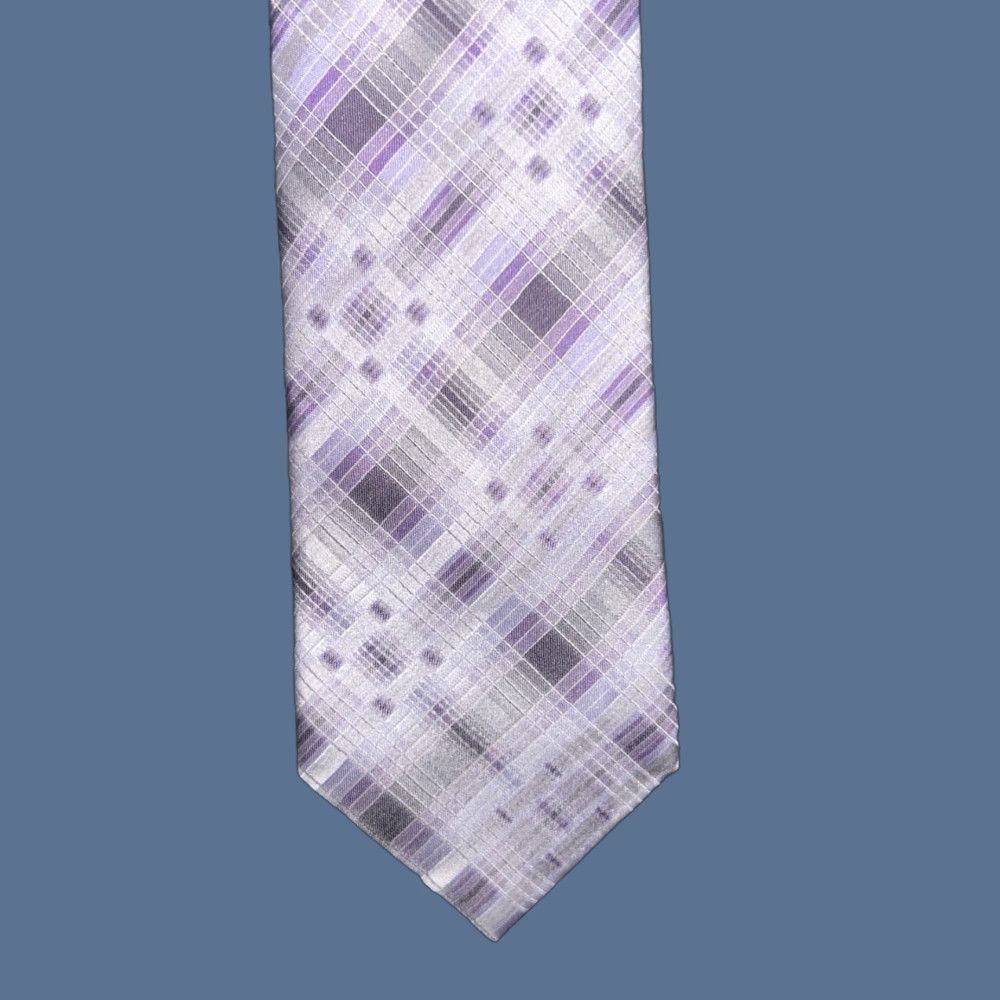 BUGATCHI Bugatchi Necktie Purple Striped Silk Made in Italy Size ONE SIZE - 1 Thumbnail