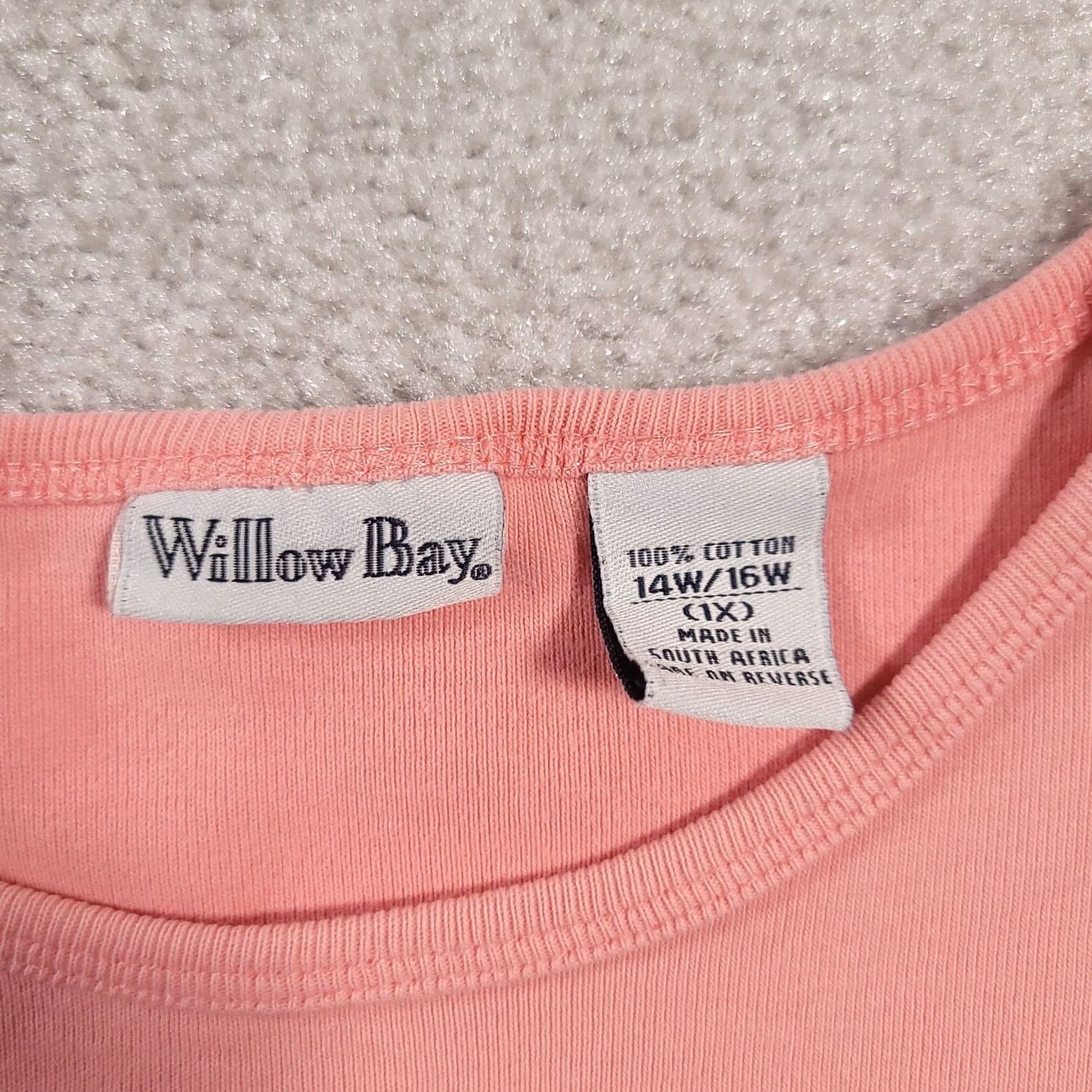 Vintage Willow Bay Womens Plus Size 1X Shirt Pink Short Sleeve Cotton T-Shirt Size XL / US 12-14 / IT 48-50 - 8 Thumbnail