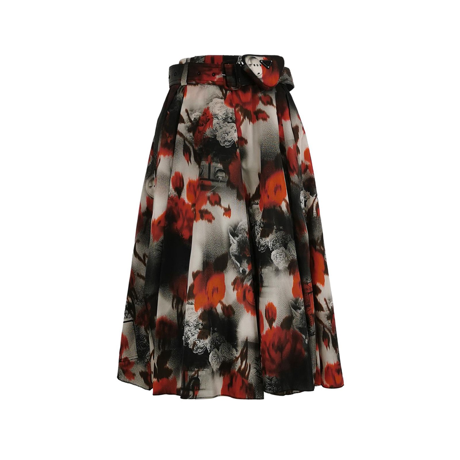 Prada Prada Floral Print Midi Skirt Size 38 Size 26" / US 2 / IT 38 - 1 Thumbnail