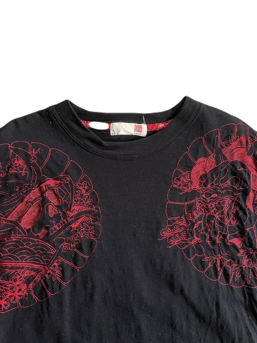 Japanese Brand 2000s Japanese Sukajan Yakuza Tattoo 3/4 Sleeve Tee Size US S / EU 44-46 / 1 - 5 Thumbnail