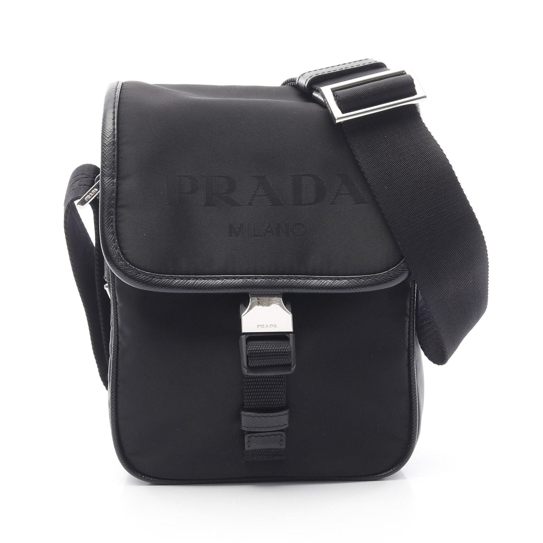 Prada Prada Re-Nylon Shoulder Bag Nylon Saffiano Leather Black Size ONE SIZE - 1 Thumbnail