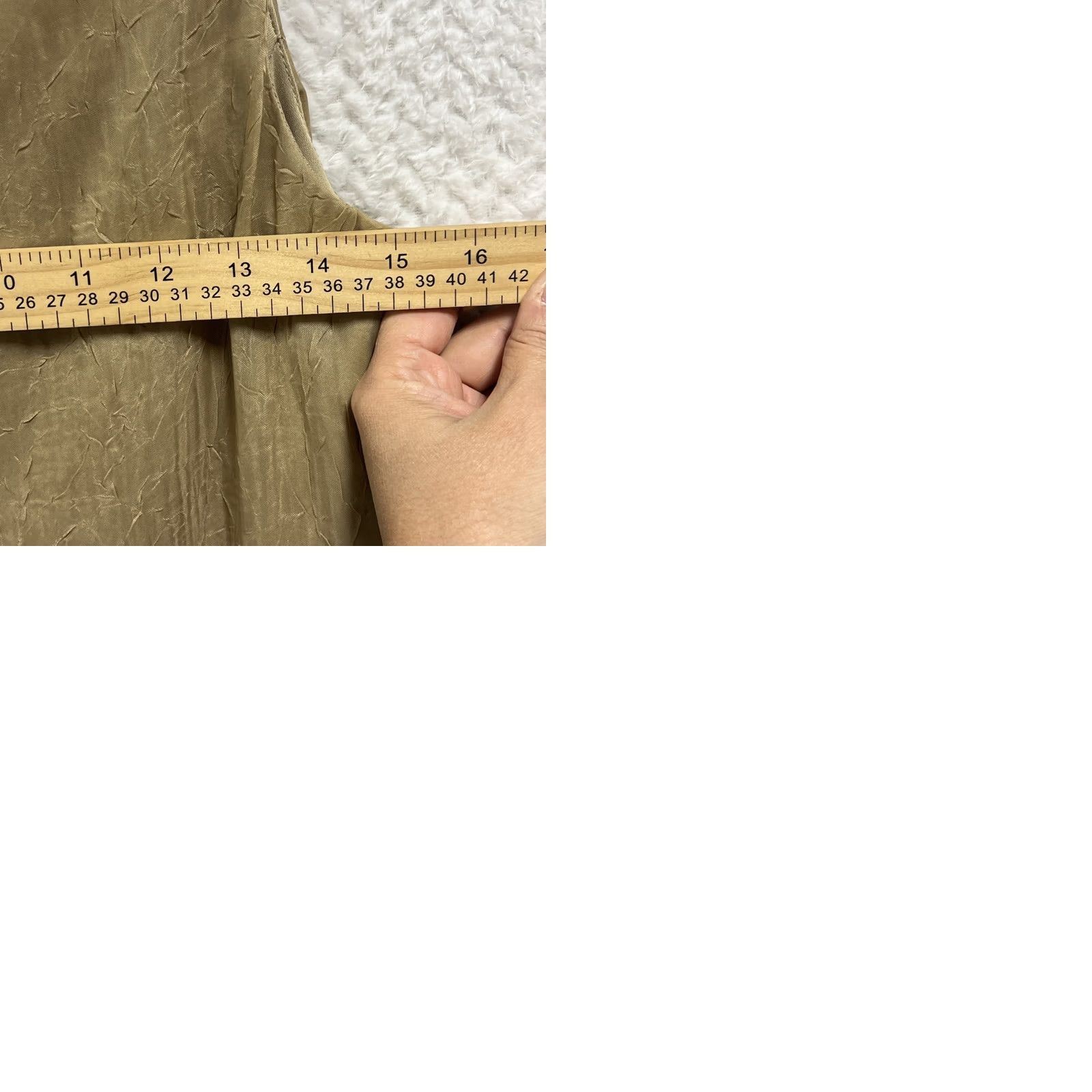 Vintage VINTAGE R&M Richards Champagne Satin Midi Dress Womens Small 90s Crinkle Fairy Size S / US 4 / IT 40 - 9 Thumbnail