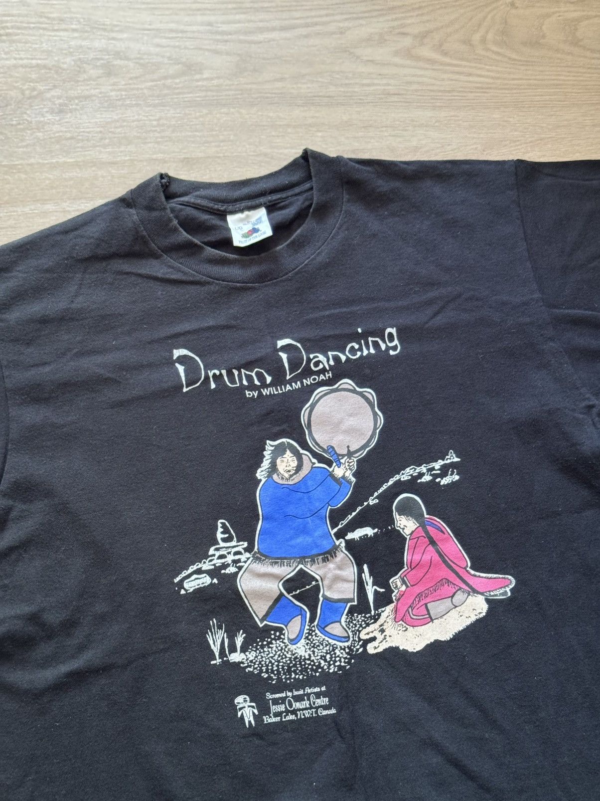 Vintage Vintage 90’s Fruit Of The Loom Drum Dancing Canada T-Shirt Size US L / EU 52-54 / 3 - 2 Thumbnail