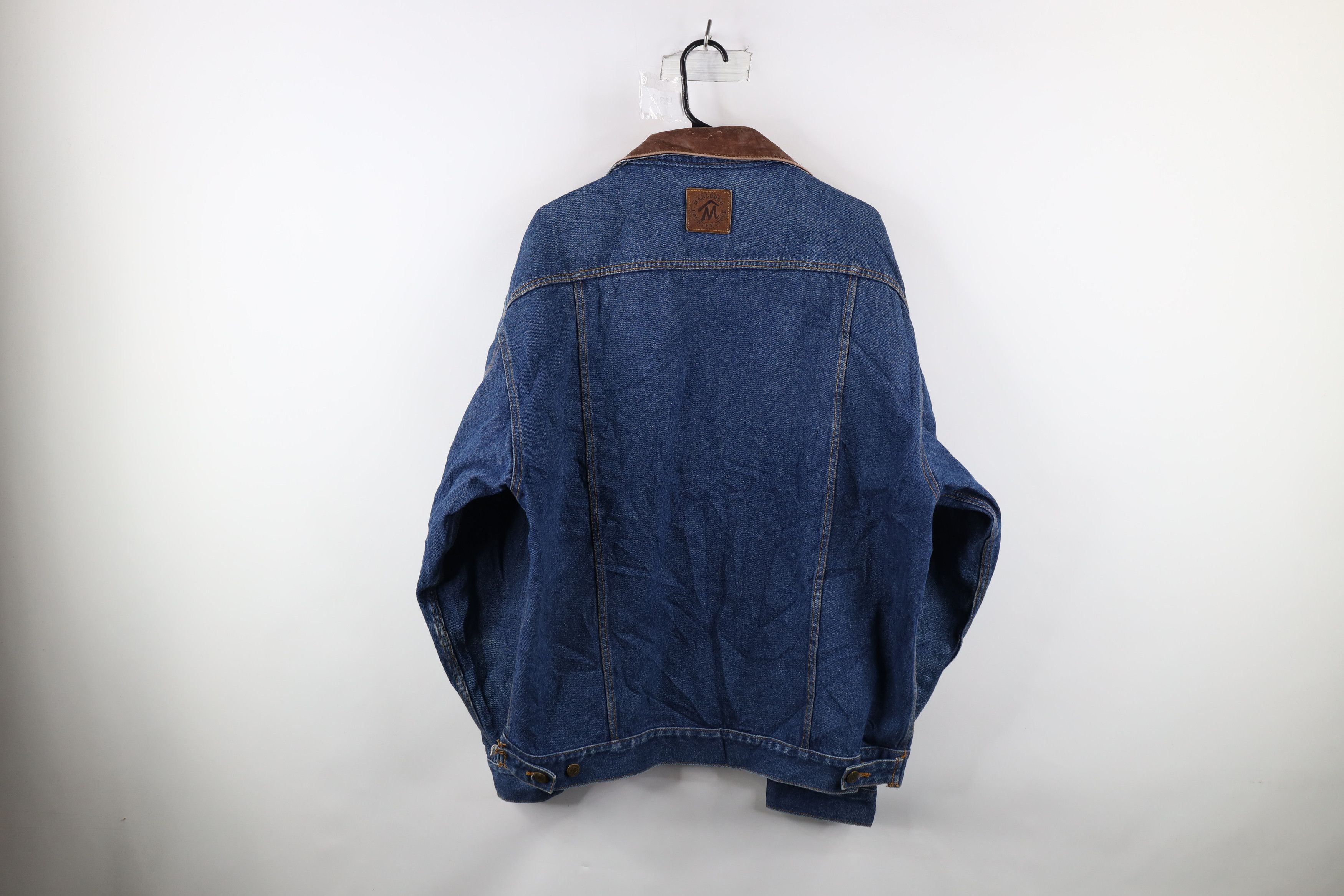 Marlboro × Vintage Vintage 90s Marlboro Collar Denim Trucker Jacket Blue Size US XL / EU 56 / 4 - 10 Thumbnail