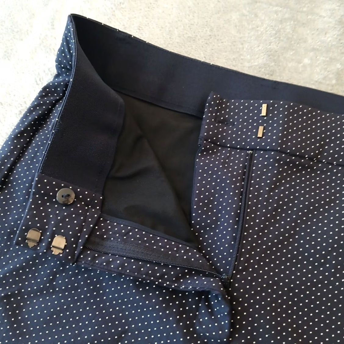 Vintage Lane Bryant Ankle Pants Womens Size 16 Blue Polka Dot 34x30.5 High Rise Dress Pant Straight Leg Size 16 Womens Regular Size 38" / US 16 / IT 52 - 5 Thumbnail