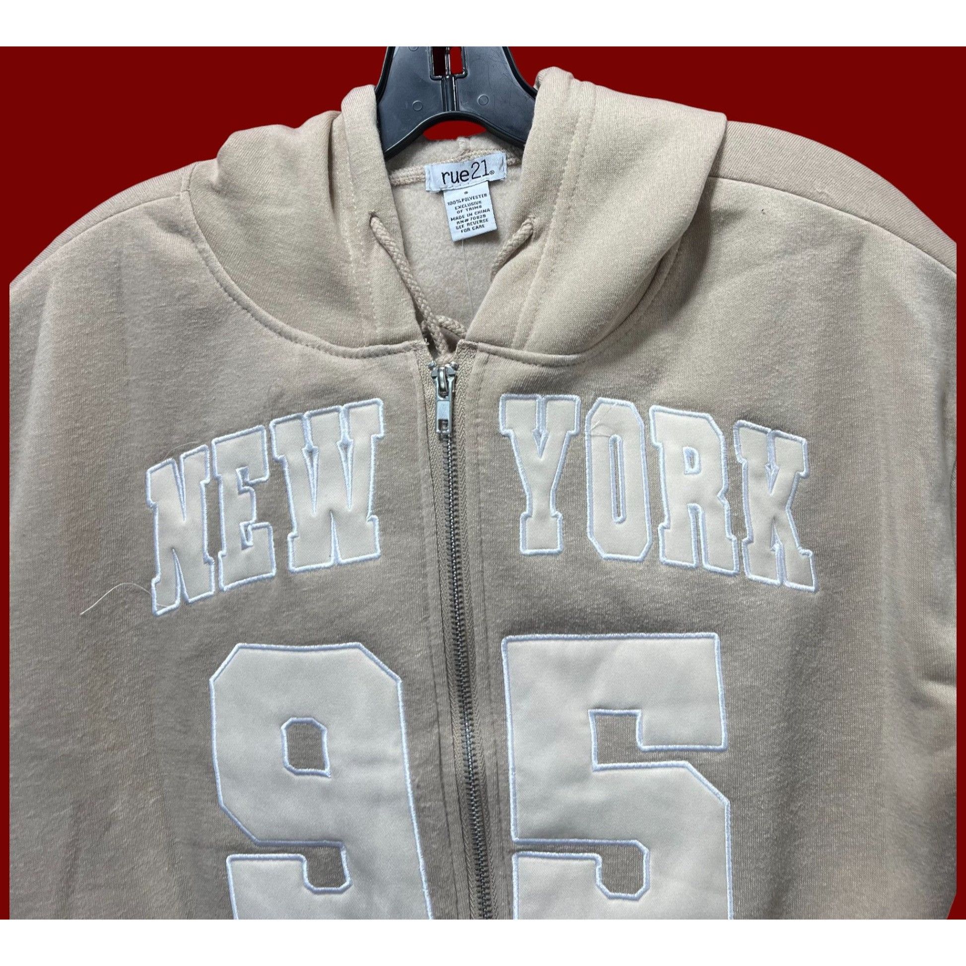 rue21 Rue 21 - Women's Long Sleeve Hooded Sweatshirt - Beige - Sma Size S / US 4 / IT 40 - 10 Thumbnail