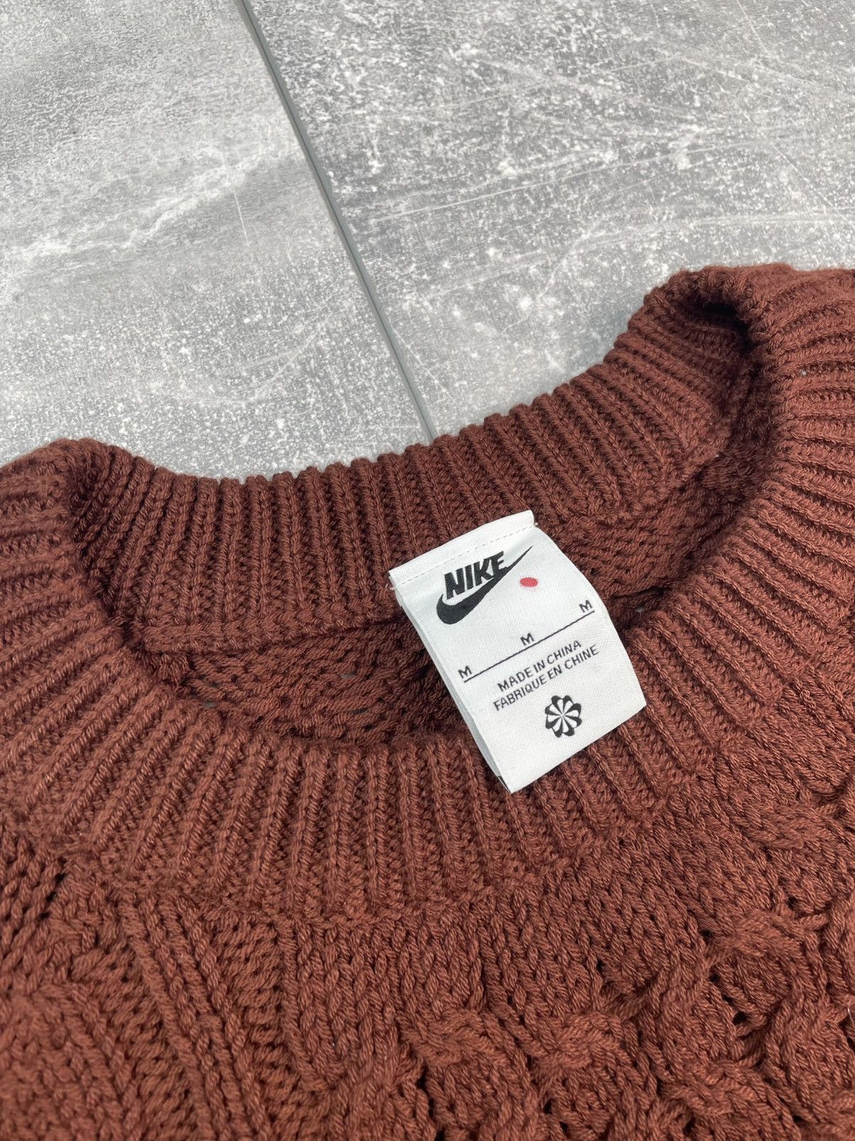 Nike Nike Life Cable Knit Sweater Brown Size US M / EU 48-50 / 2 - 7 Thumbnail