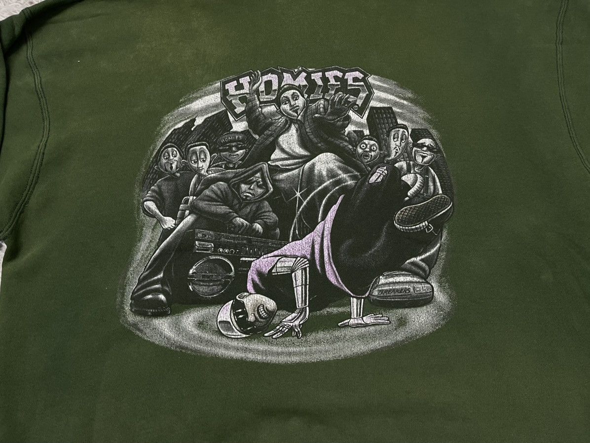 Fruit Of The Loom × Rap Tees RARE 90s HOMIES HIP HOP DANCE HOODIE XXL DISTRESSED Size US XXL / EU 58 / 5 - 18 Thumbnail