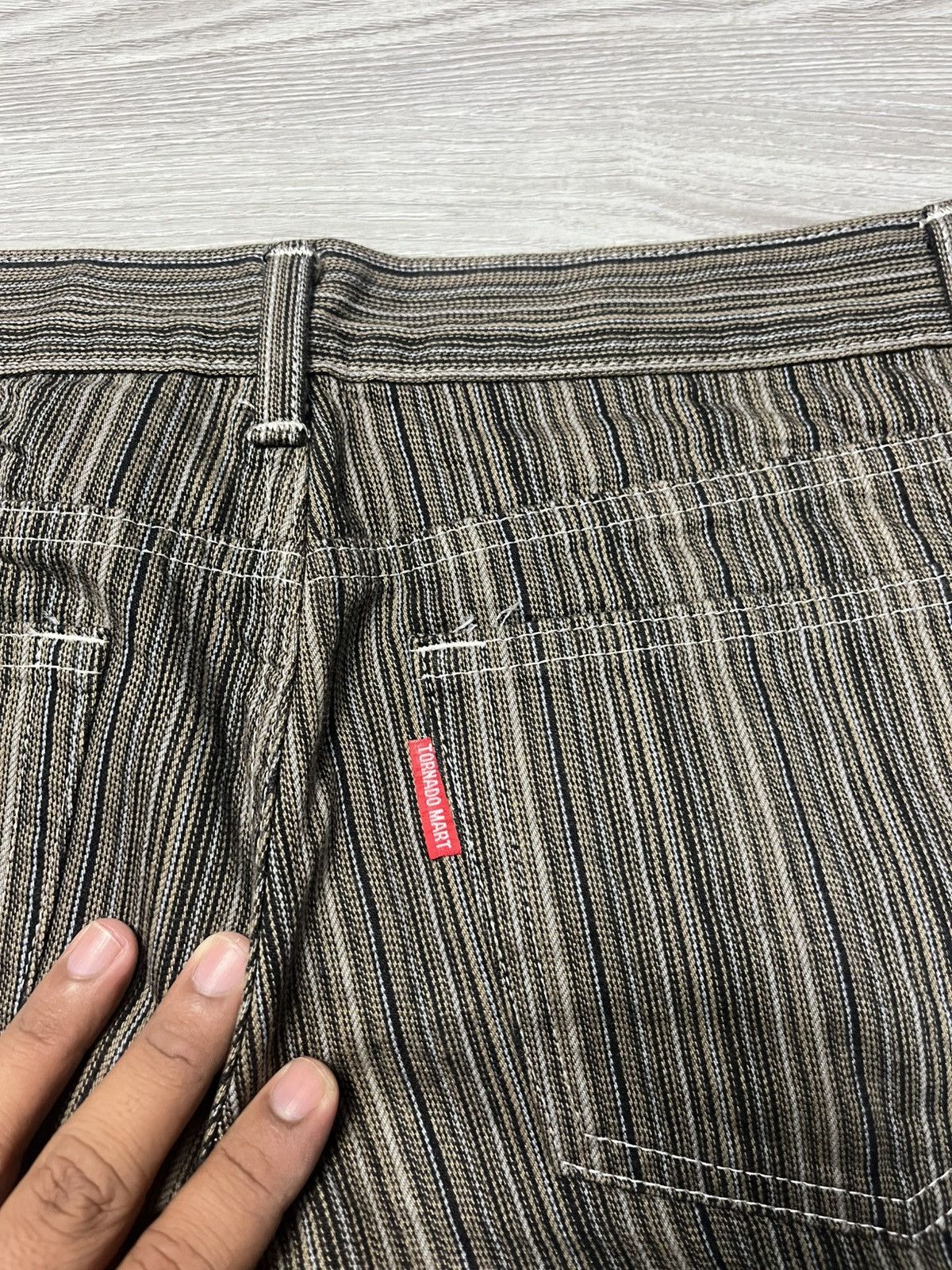 Tornado Mart Tornado Mart Pinstripe Bootcut Jeans ifsixwasnine style Size US 31 - 5 Thumbnail