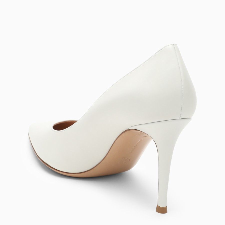 Gianvito Rossi o1d2blof0824 Leather Decollete in White Size US 6.5 / IT 36.5 - 4 Thumbnail