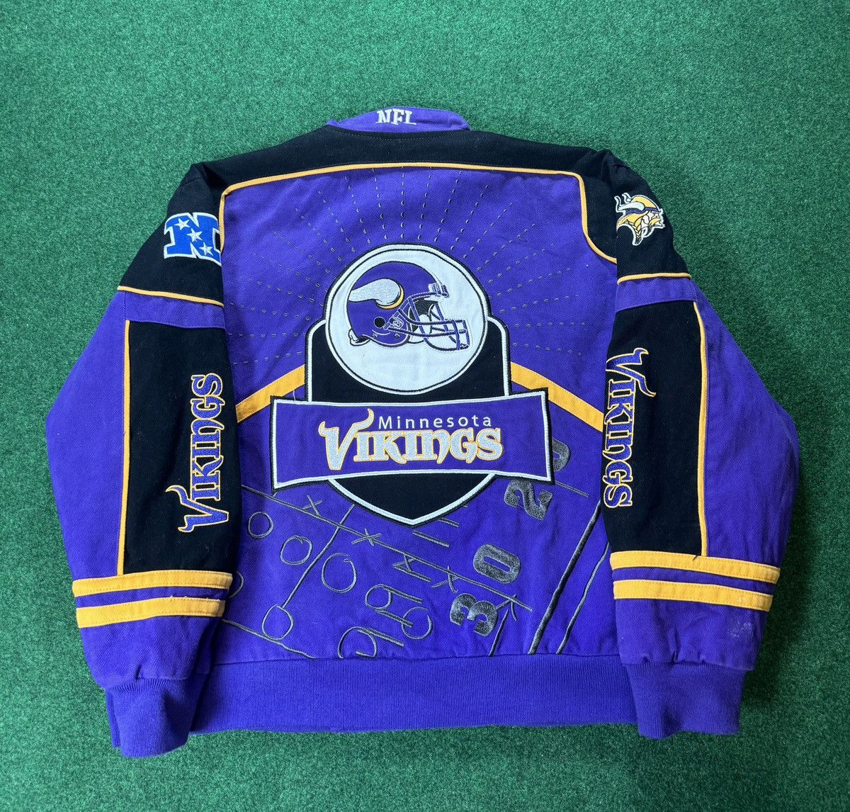 NFL INSANE Y2K Minnesota Vikings Varsity Nascar Kids 2XL Jacket Size XS / US 0-2 / IT 36-38 - 2 Thumbnail