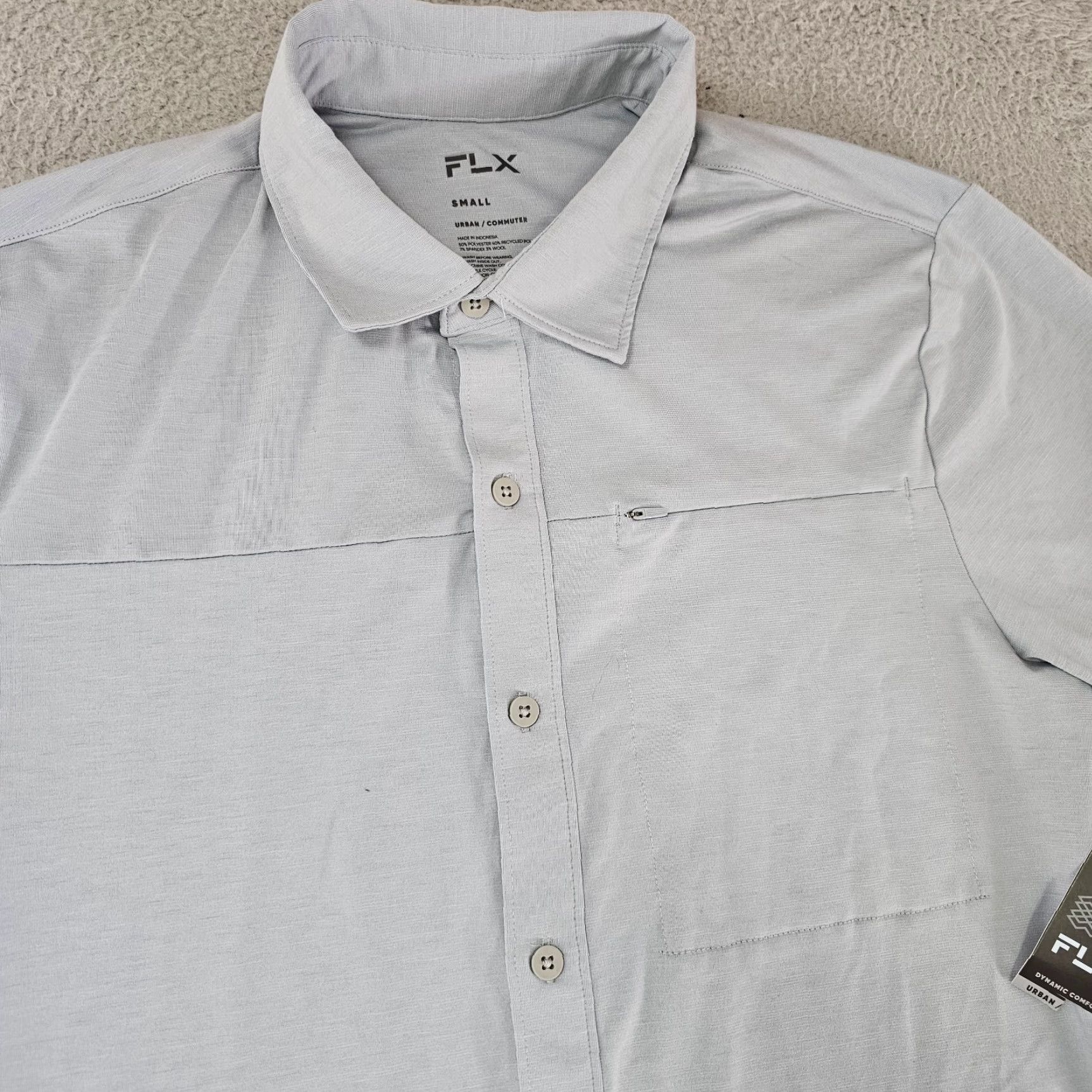 Vintage FLX Button-Up Shirt Men’s Small Gray Long Sleeve Collared Stretch Shirt Size US S / EU 44-46 / 1 - 2 Thumbnail