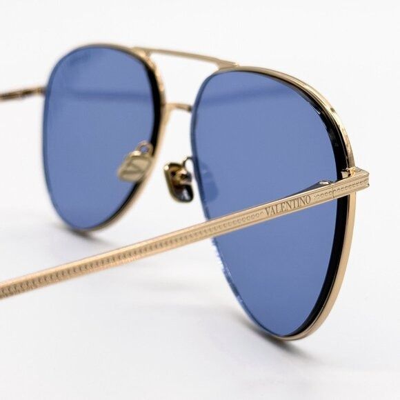 Valentino NEW VALENTINO SUNGLASSES VLS-172C GOLD/BLUE UNISEX EYEWEAR Size ONE SIZE - 8 Thumbnail