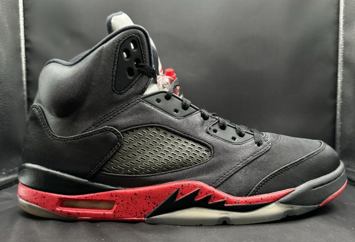image of Size 13 - Air Jordan 5 Retro Satin Bred Shoes in Black, Men's
