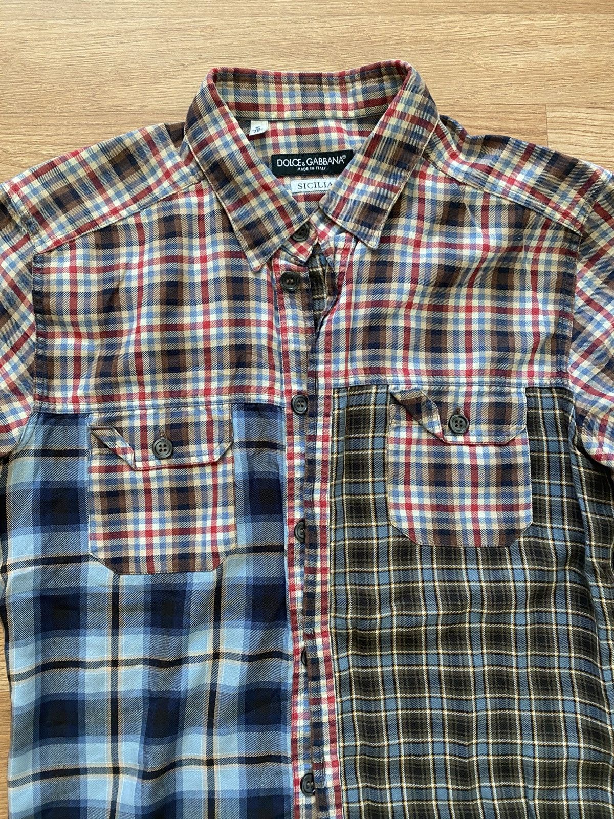 Dolce & Gabbana Dolce & Gabbana Sicilia Plaid Patchwork Button Up Size US XXS / EU 40 - 3 Thumbnail