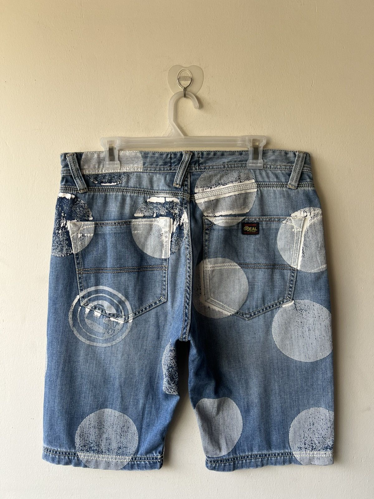 Vintage RealBVoice Japan Huge Dot Denim Short Pant Size US 34 / EU 50 - 3 Thumbnail