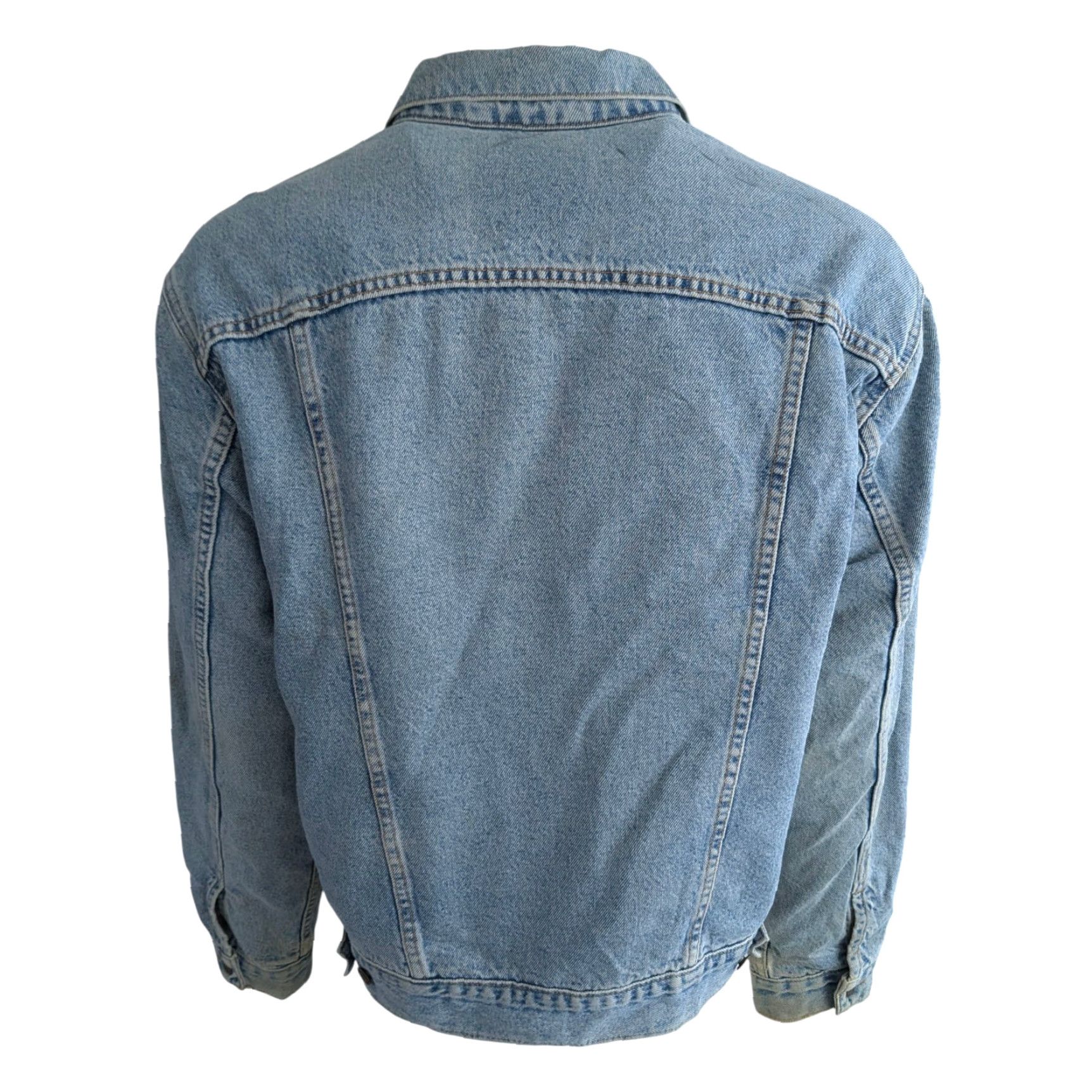 Levi's Levi’s Denim Trucker Jacket M Vintage Flannel Lined Denim Trucker Jacket, USA Made, Women, Blue, 100% Cotton, Light Wear, Casual, 90s? Size M / US 6-8 / IT 42-44 - 3 Thumbnail