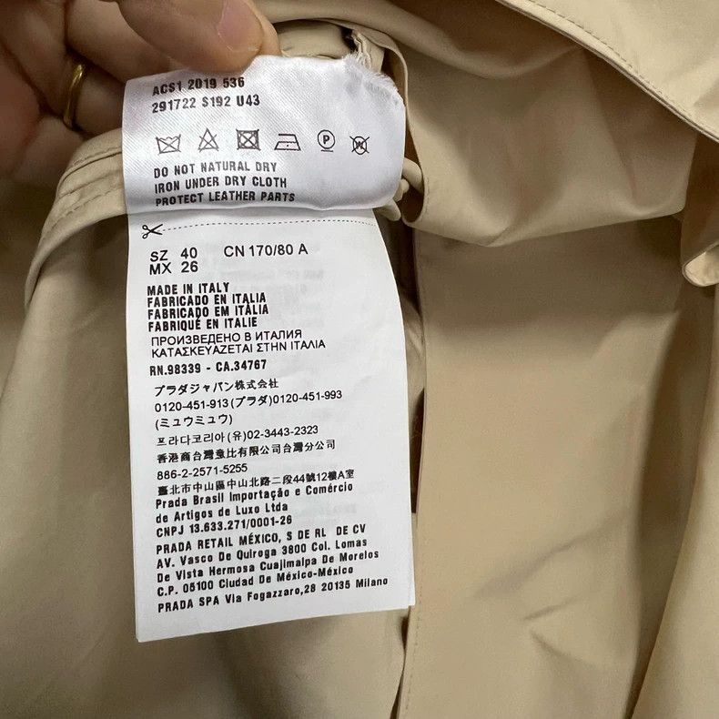 Prada Prada Khaki double-breasted windbreaker jacket 2502-Nextarr Size US XXS / EU 40 - 3 Thumbnail