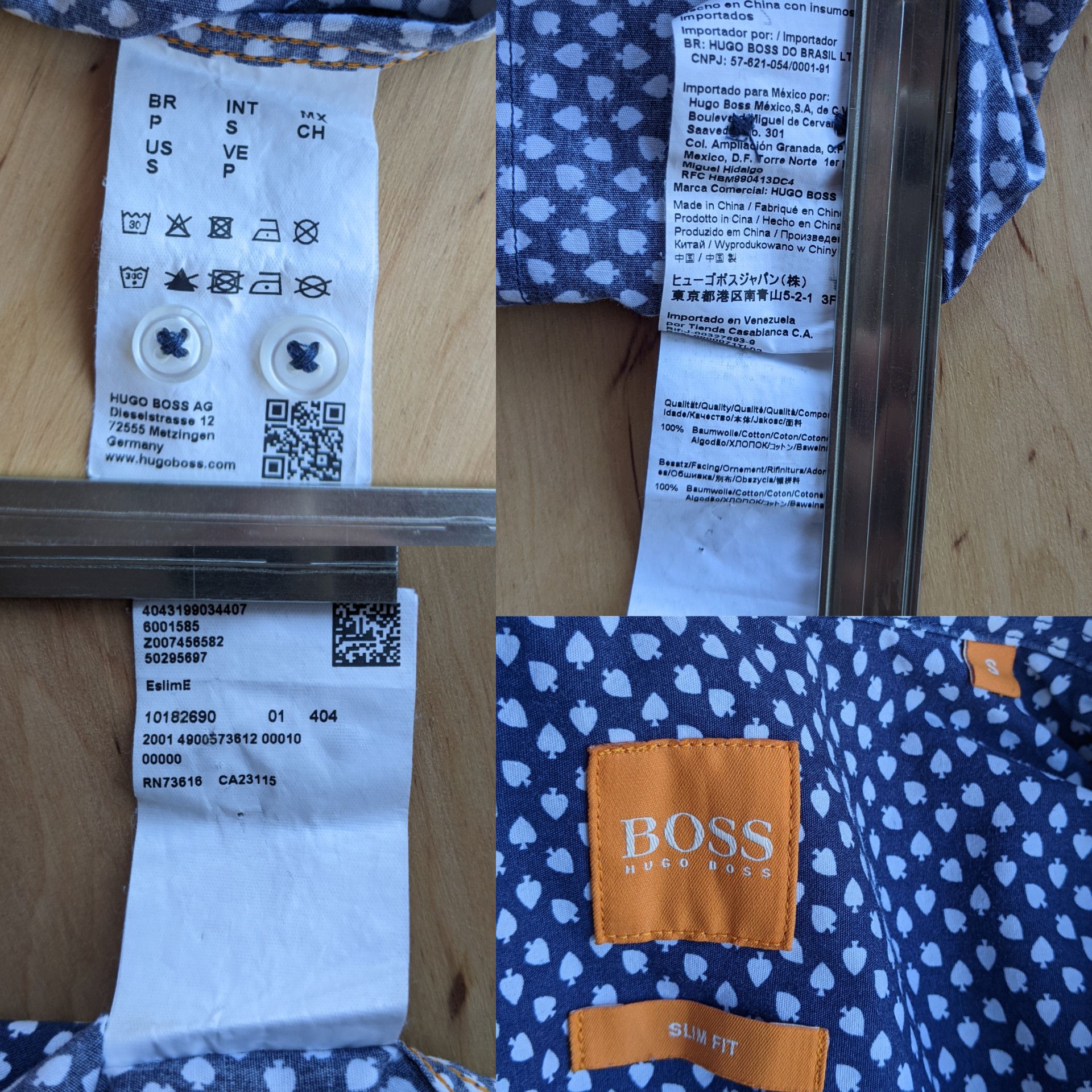 Hugo Boss × Vintage Hugo Boss Orange EslimE Vintage Shirt Printed Monogram Size US S / EU 44-46 / 1 - 16 Thumbnail