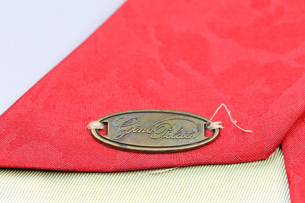 Other Gino Pilati Red Silk Tie with Harlequin Umbrella Print Size ONE SIZE - 5 Thumbnail