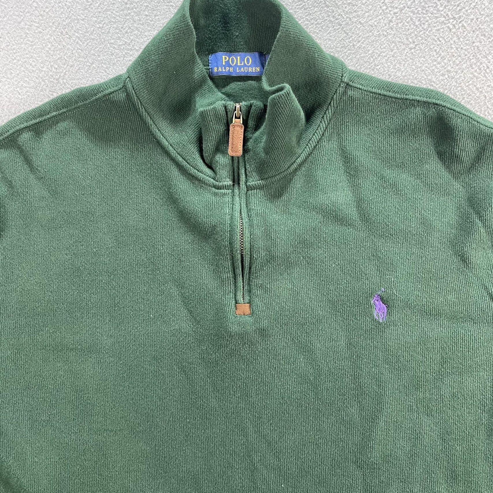 Polo Ralph Lauren Polo Ralph Lauren Sweater Mens XL Pullover Mock Neck Half Zip Hunter Green 1/4 Zip Knit Pattern Solid Polo Pony Logo Black List: Polo Ralph Lauren Size US XL / EU 56 / 4 - 3 Thumbnail