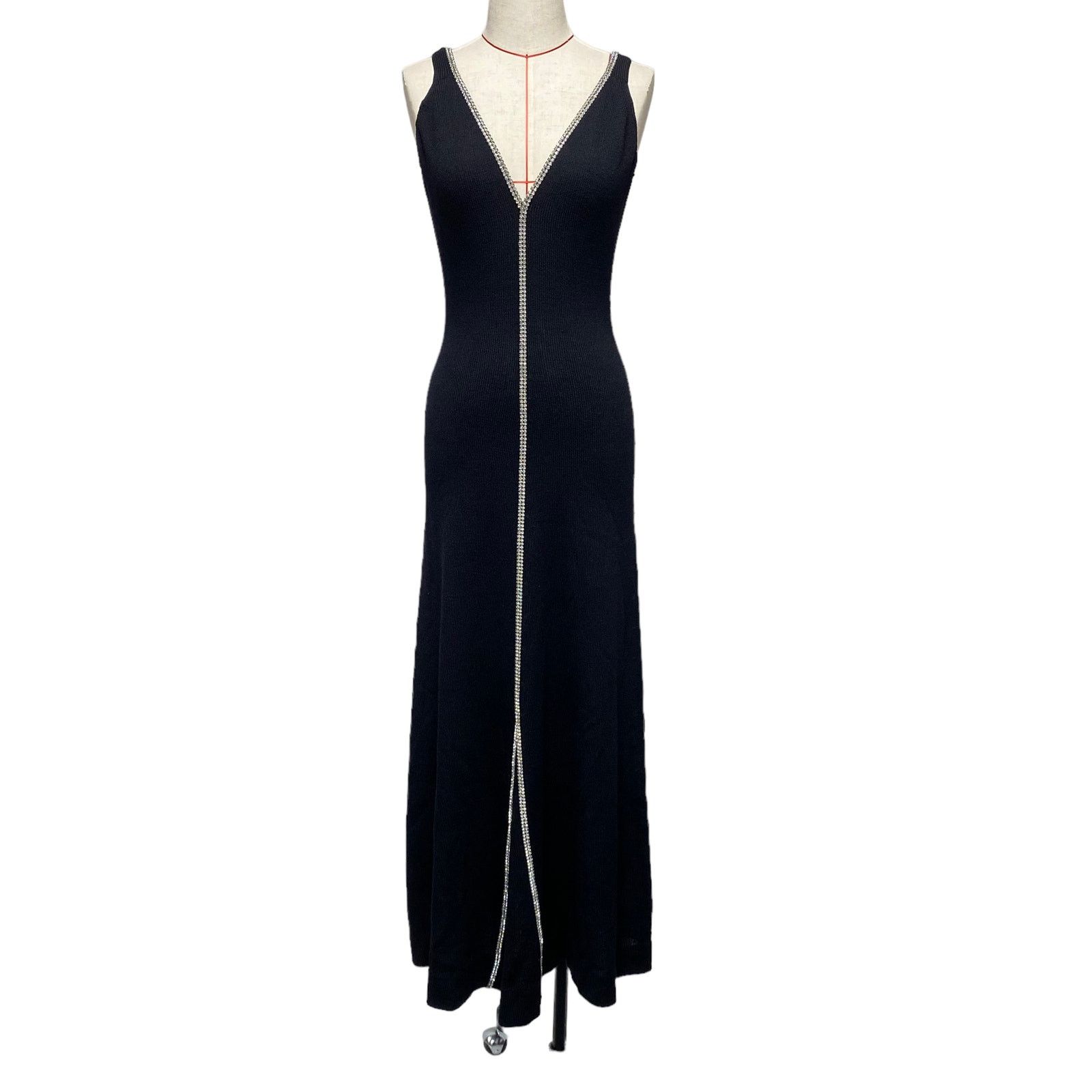 Vintage Vintage Mady Gerrard Womens Knit Rhinestone Long Dress Size ONE SIZE - 2 Thumbnail