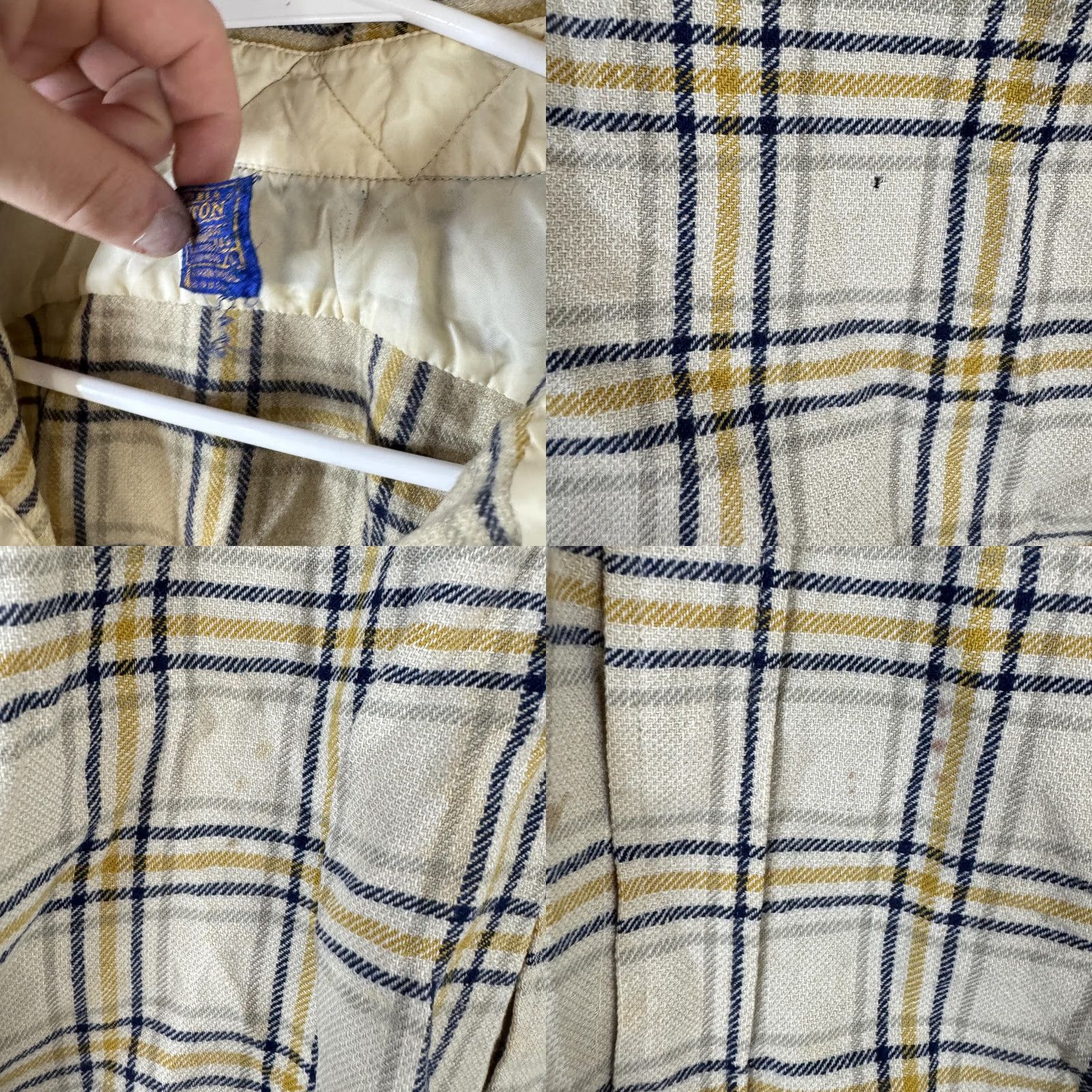 Pendleton VINTAGE Pendleton Shirt Mens XL Beige Plaid Wool Flannel Quilted Lined USA Size US XL / EU 56 / 4 - 8 Thumbnail
