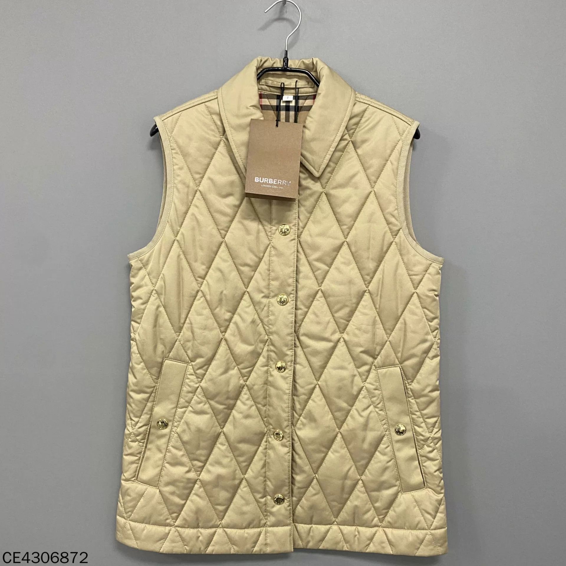 Burberry Burberry New Khaki Diamond Check Vest S Size S / US 4 / IT 40 - 1 Thumbnail