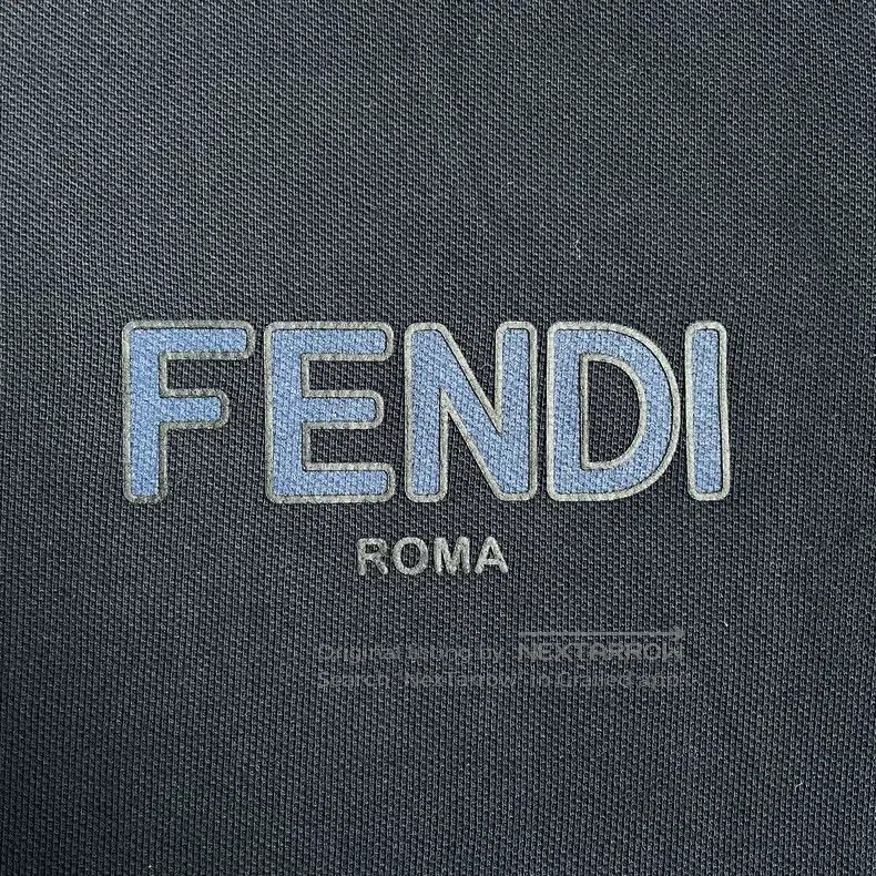 Fendi Fendi Logo-print long-sleeve shirt men's polo shirt, navy Size US M / EU 48-50 / 2 - 3 Thumbnail