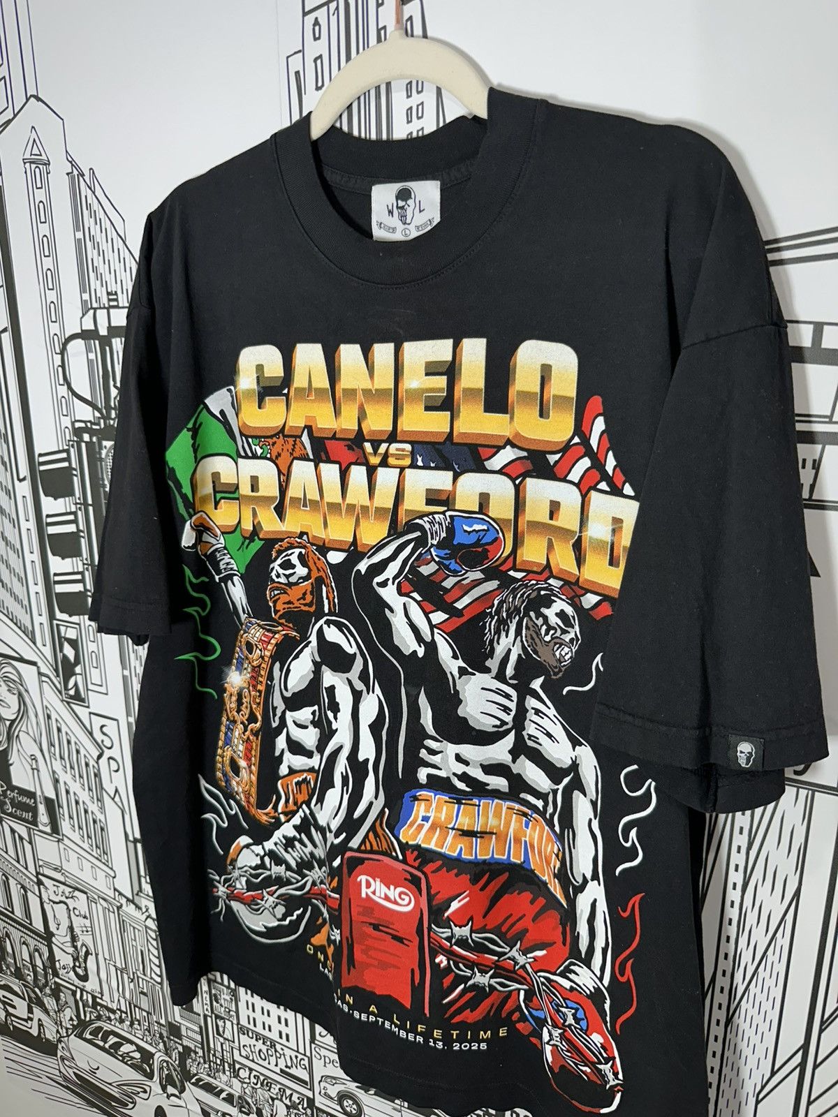 Warren Lotas Warren Lotas Crawford Vs Canelo 2025 Tee L Black Size US XL / EU 56 / 4 - 2 Thumbnail