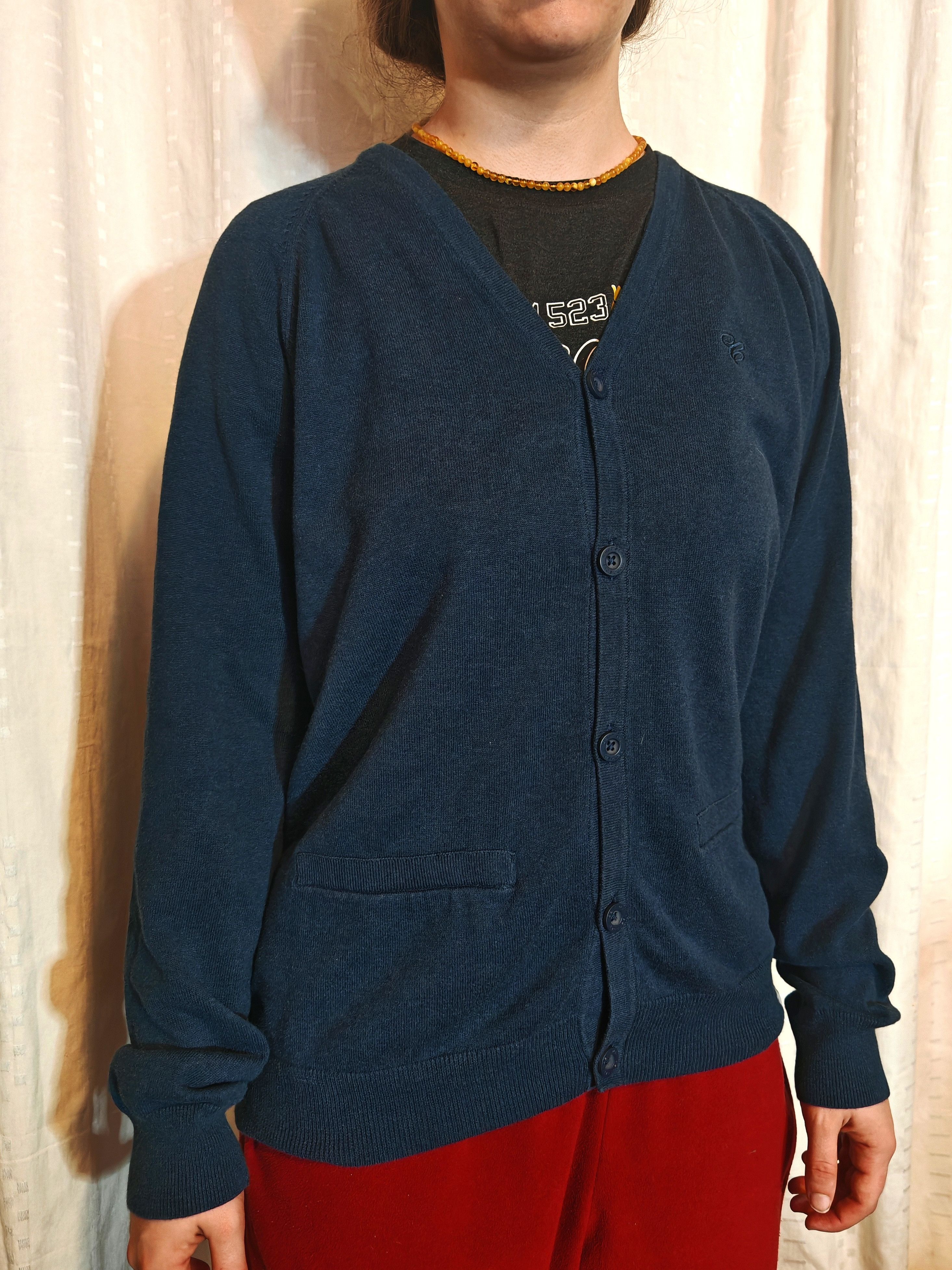 Carhartt Vintage Carhartt Blue Oxford Cardigan sz L grandpacore Size US L / EU 52-54 / 3 - 1 Thumbnail