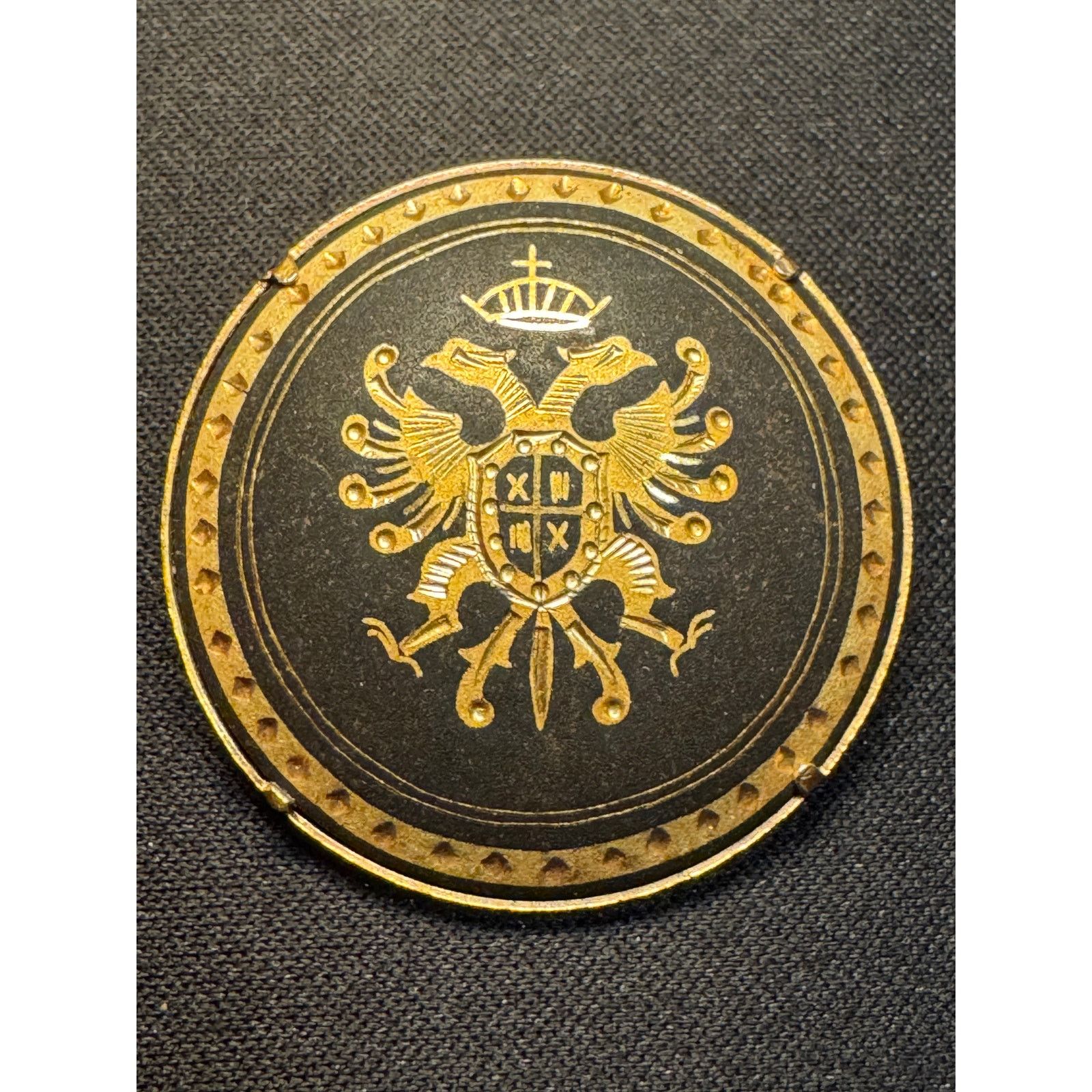 Other Vintage Damascene Coat of Arms Brooch Tube Clasp Size ONE SIZE - 1 Thumbnail