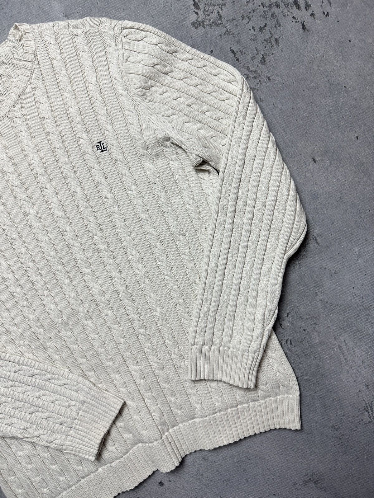 Lauren Ralph Lauren Vintage Lauren Ralph Lauren Green Label Cable Knit Sweater Size US L / EU 52-54 / 3 - 3 Thumbnail