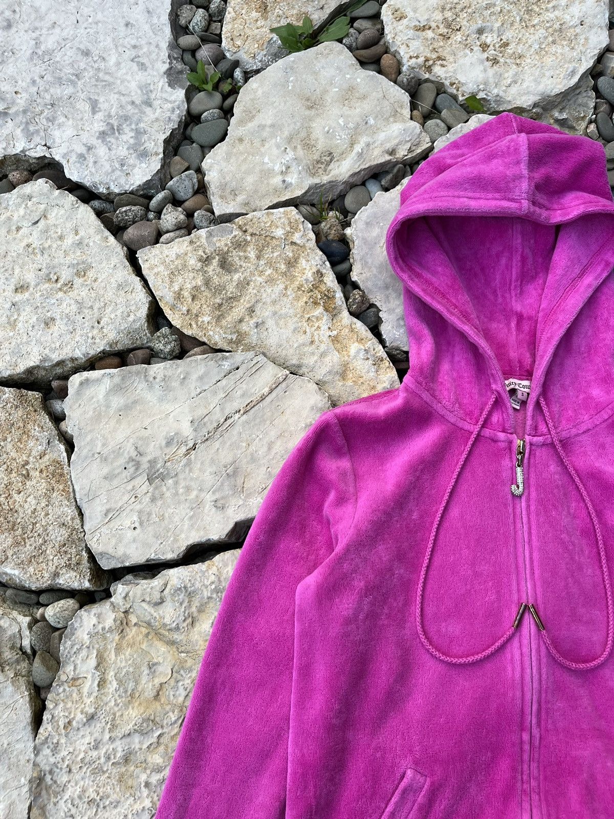 Juicy Couture × Vintage Vintage Juicy Couture y2k velvet zip hoodie basic sweatshirt Size S / US 4 / IT 40 - 5 Thumbnail