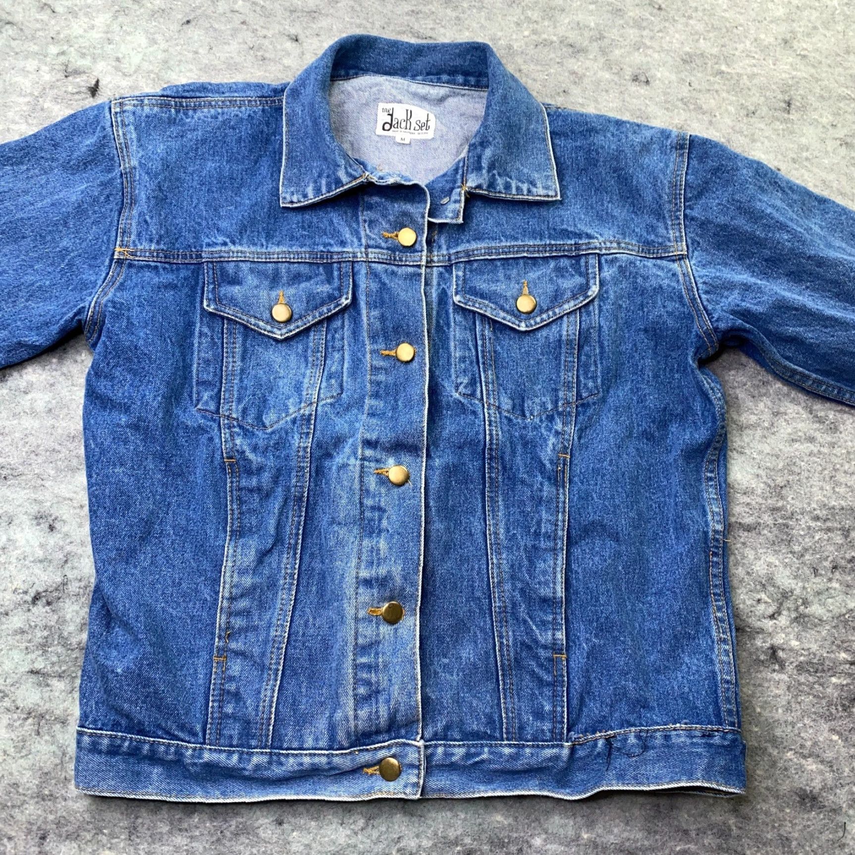 Vintage VINTAGE The Jack Set Womens Jacket Shirt Denim Trucker Coat Boxy Blue 80s Retro Oversized Pockets Small Details: Button Size 32" / US 10 / IT 46 - 2 Thumbnail